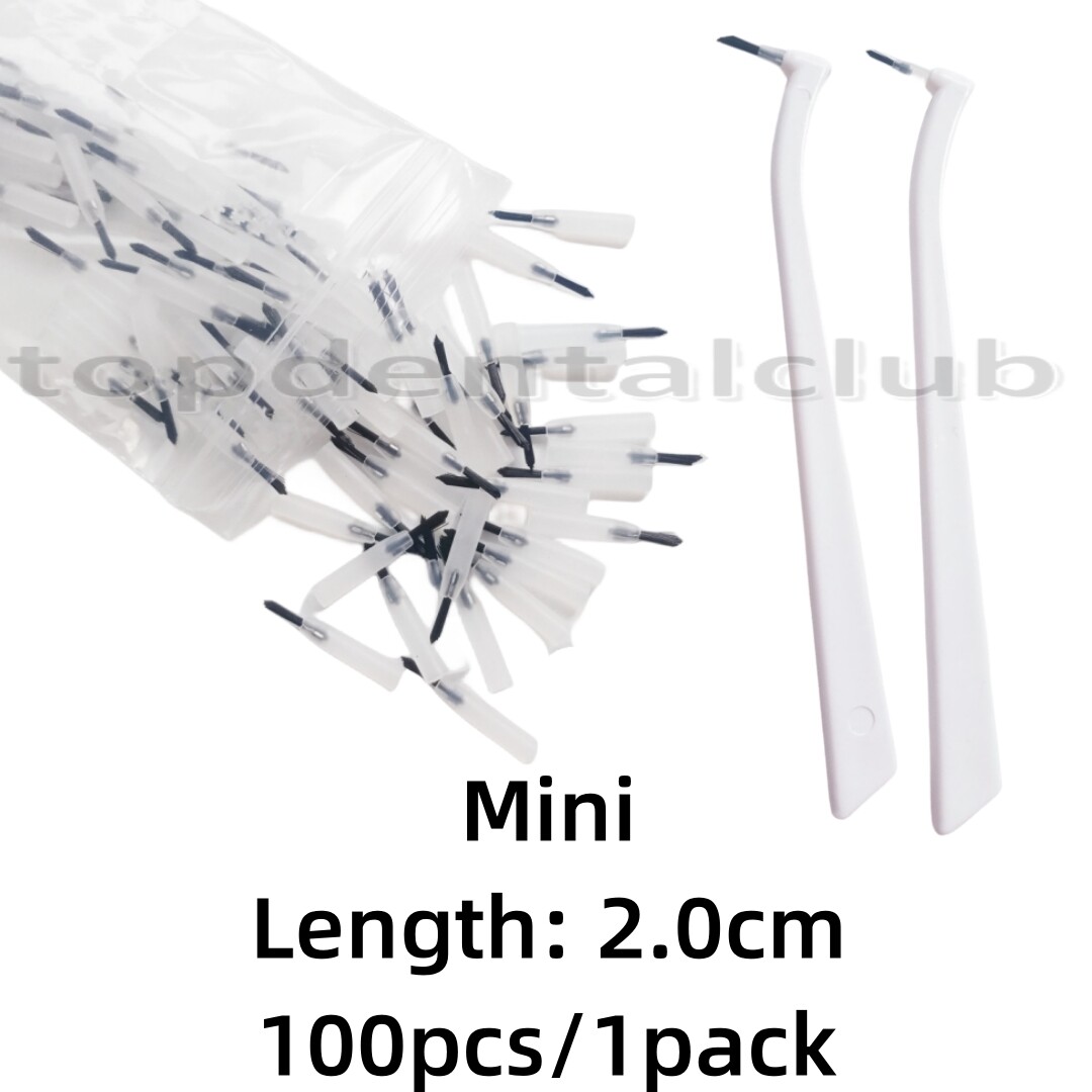Mini Dental Black Brush Tips Brushes Head Micro Bond Etch Applicator Handle