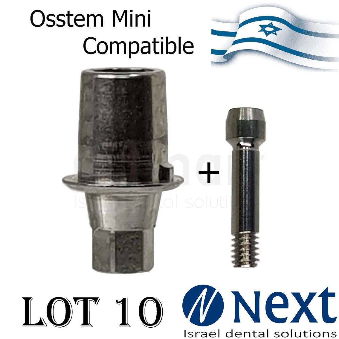 lot x 10 T base Abutment Hiossen Mini compatible screw cad cam