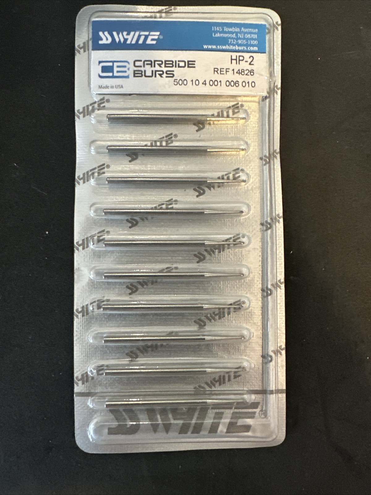 SSWhite Burs Carbide 10/Count HP 2 #14826