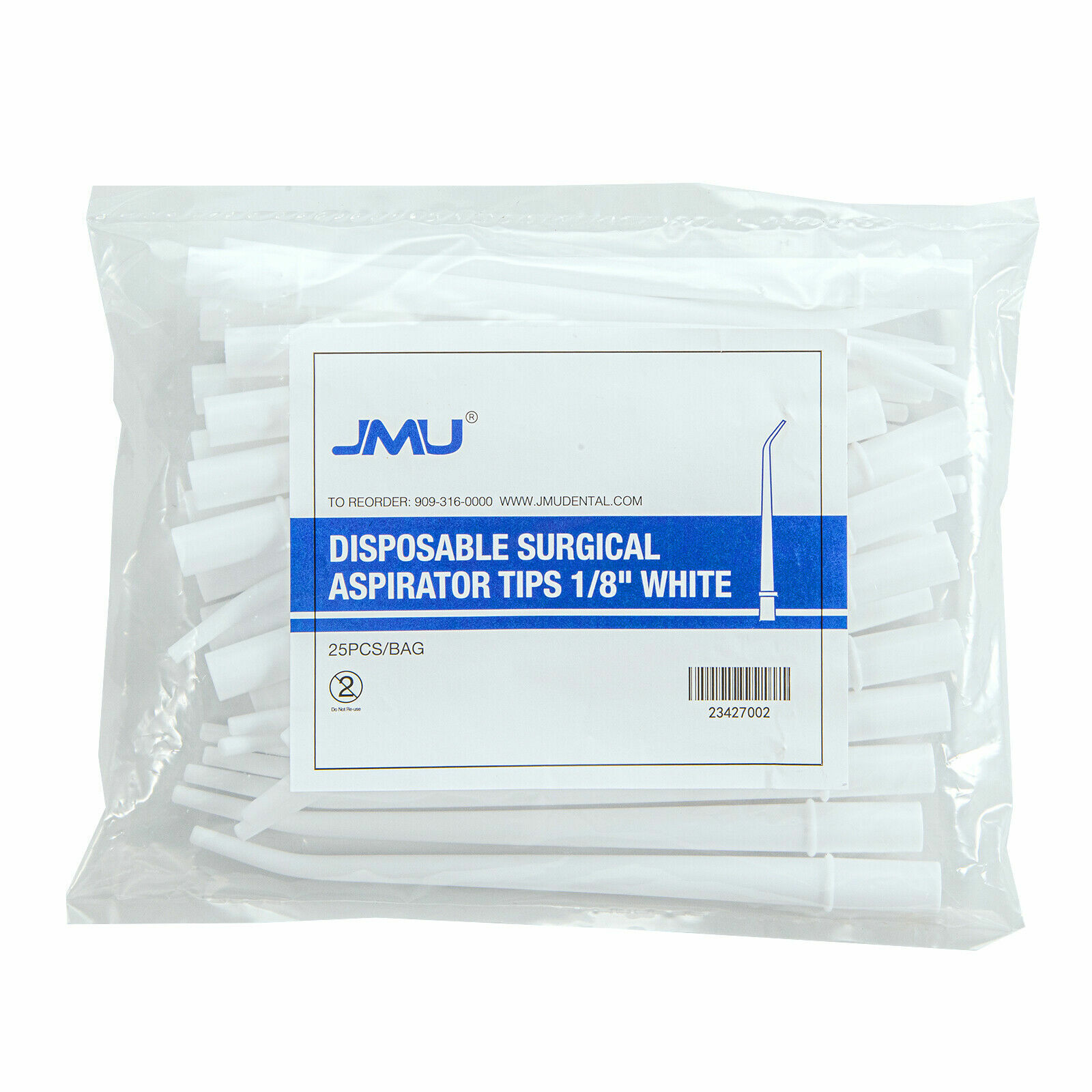 250 (10Packs) Dental Aspirator Tips PE Tube Clinic Surgical Suction Saliva 1/8″