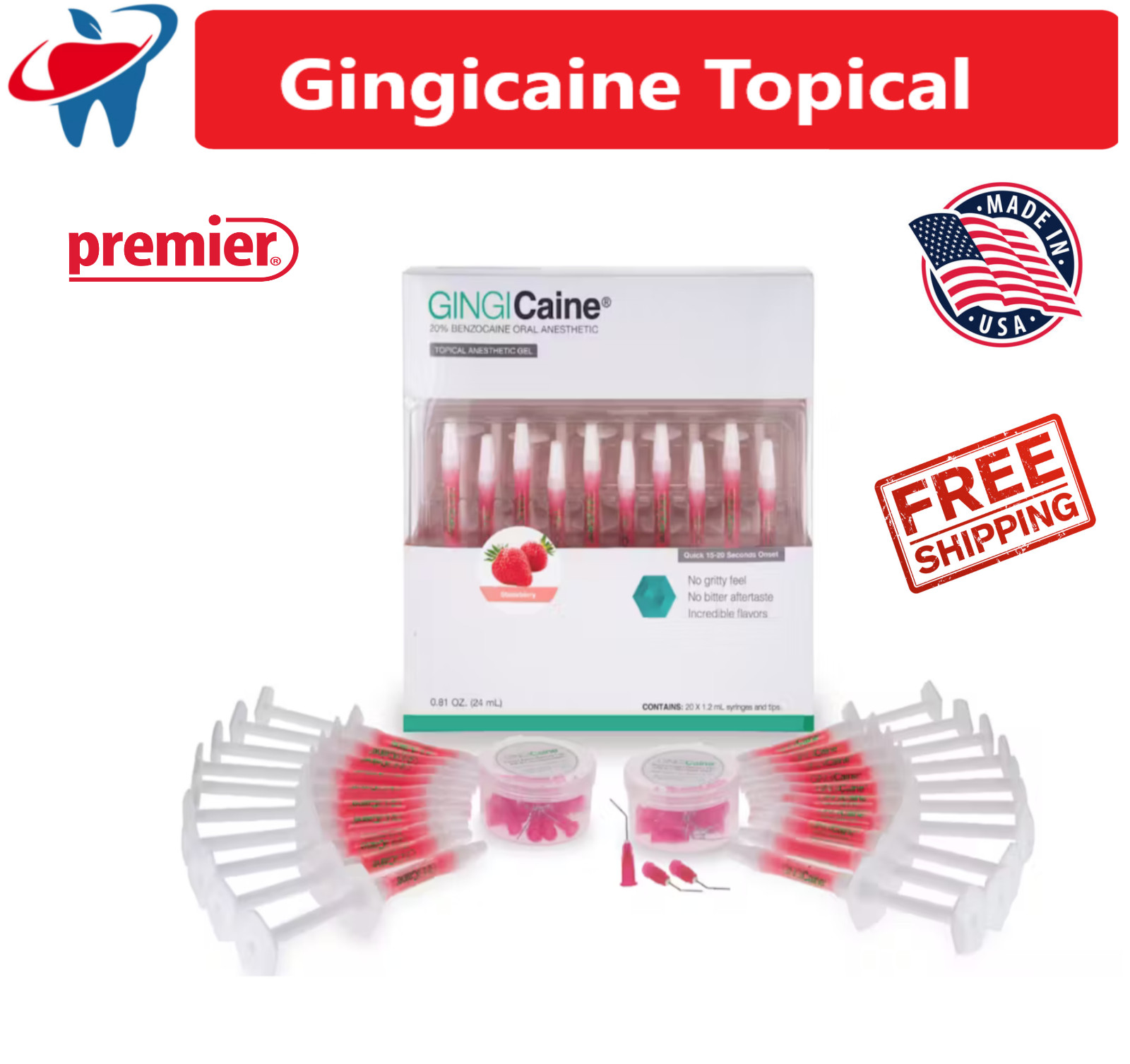 Gingicaine Topical Anesthetic Gel in Syringe 1.2 ml prefilled syringes Ex: 11/27