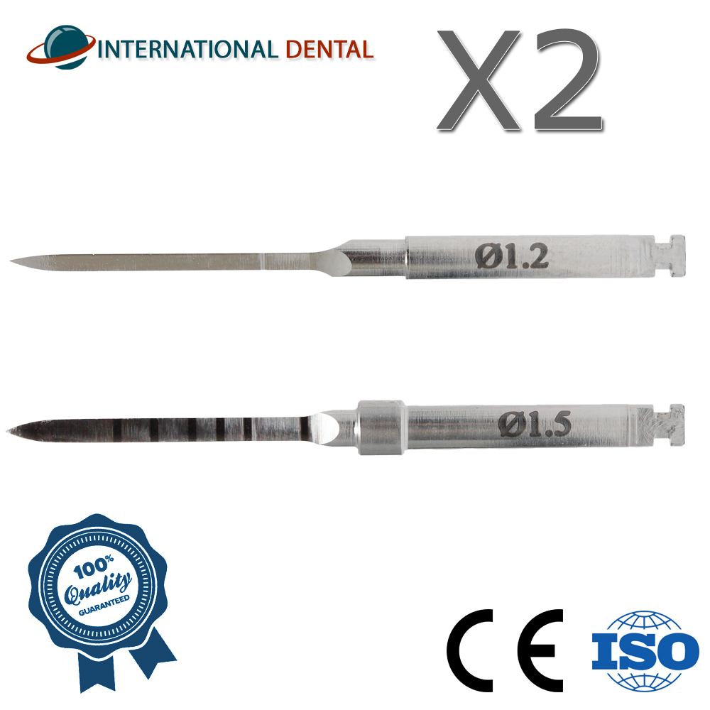 2 Lance Pilot Drills 1.2mm & 1.5mm Dental Fixture Surgical Lab Tool Instrument
