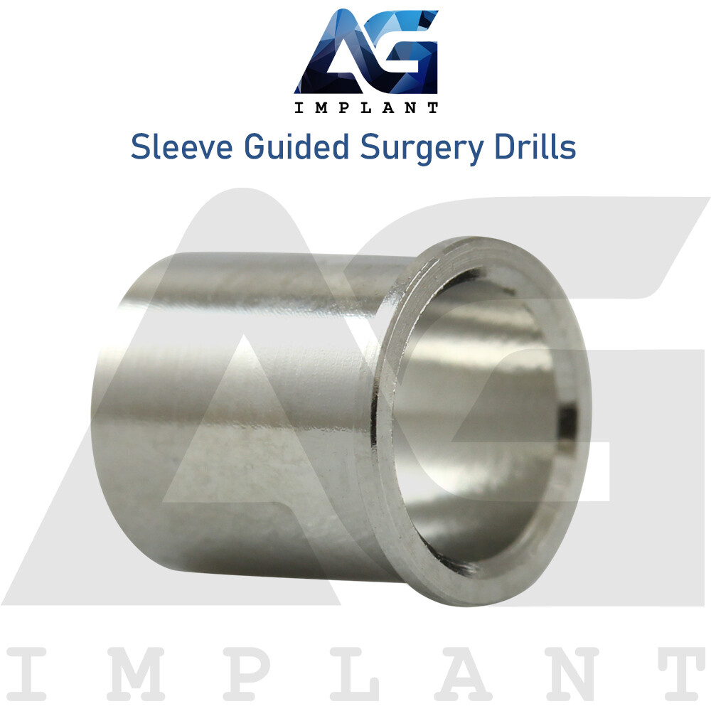1 Dental Straight Guided Stopper Drill 2.0mm Set With Guide Sleeve White Color