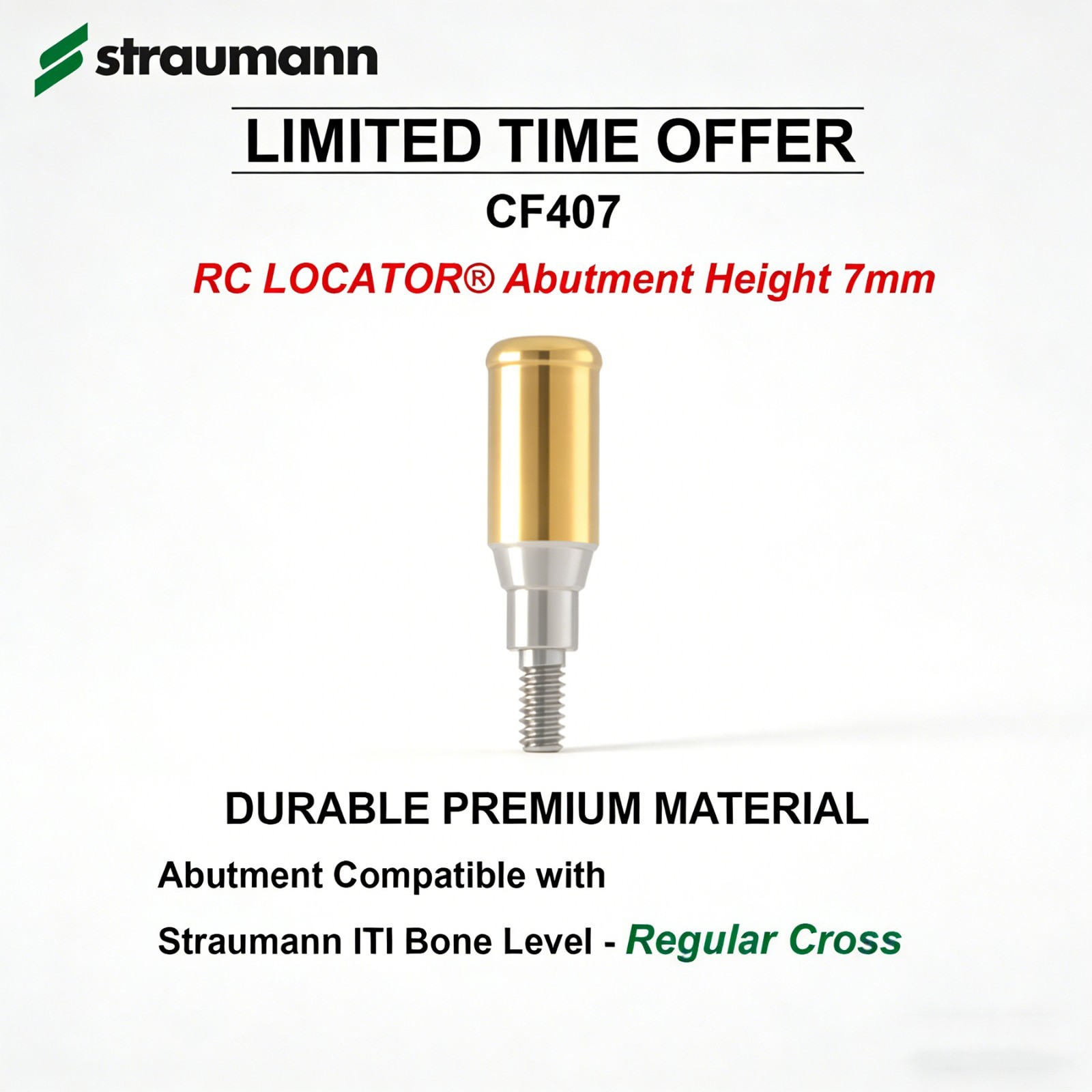 Dental Ti Locator Fits Straumann Bone Level NC/RC Internal Hexagonal Connection
