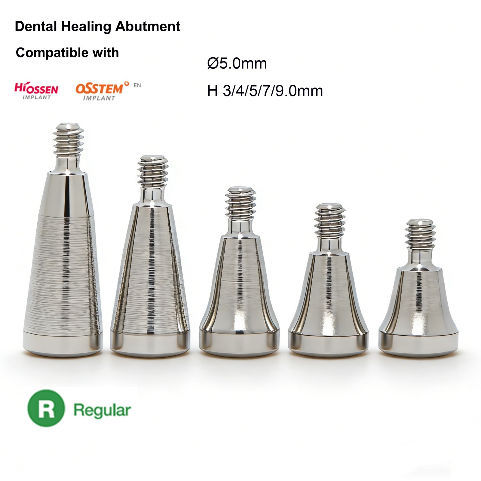 US 10pcs Dental Healing Abutment Cap Regular Platform Fit Oss Hiossen ET Implant