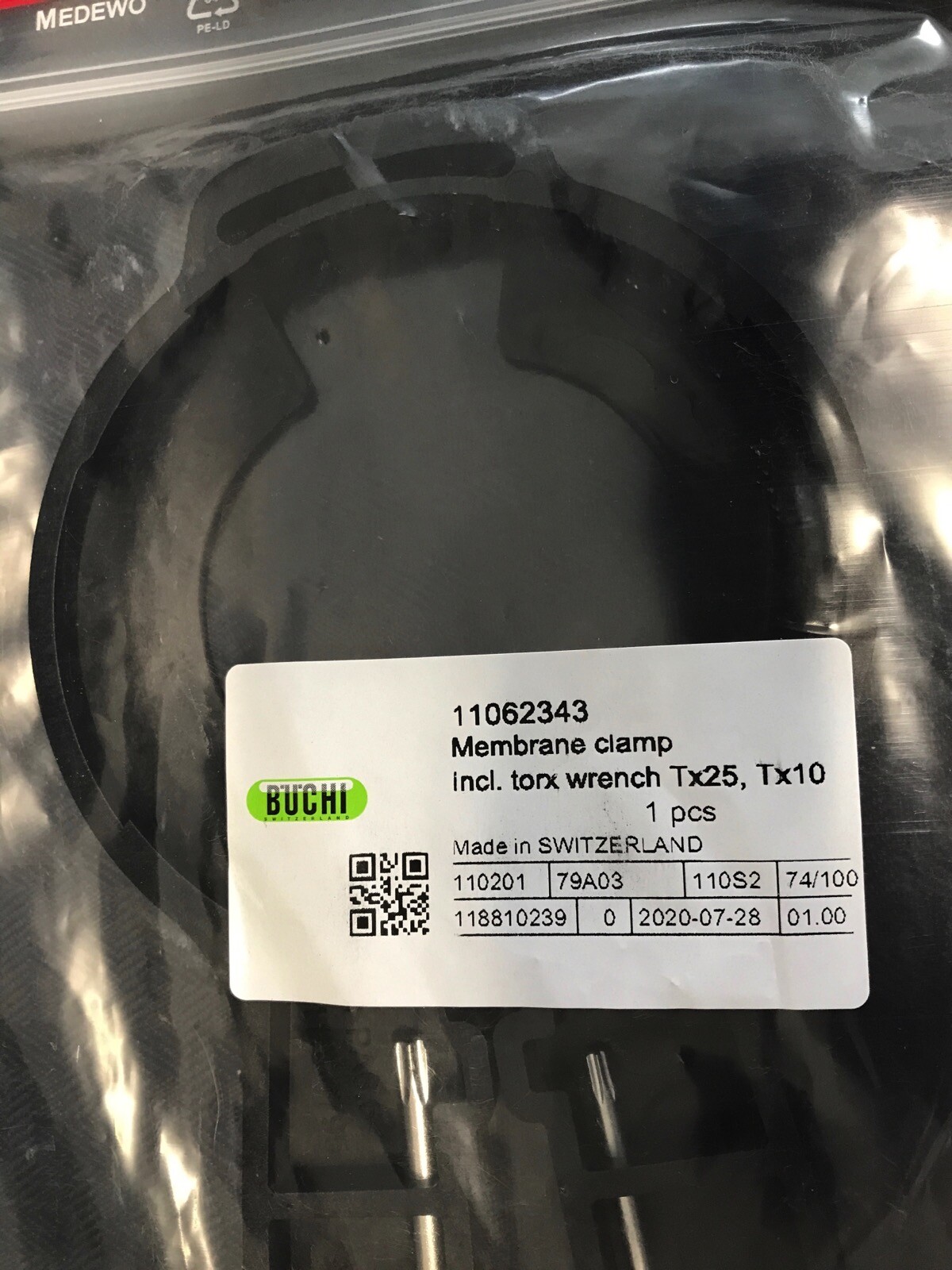 BUCHI Plastic Membrane Clamp With Torx Wrench Tx25 Tx10 11062343