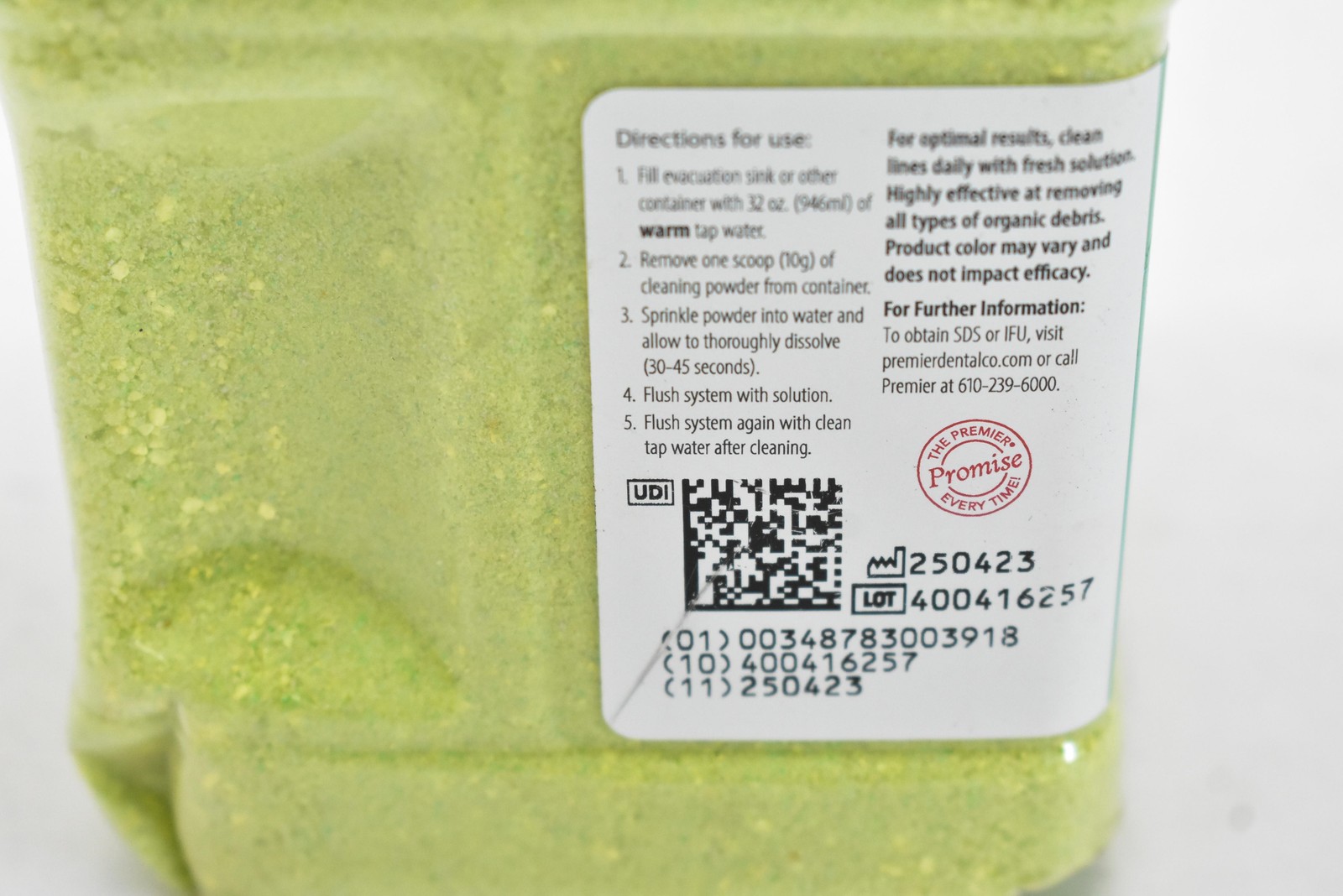 Premier Vac Attak GREEN Dental Evacuation System Cleaner 800g Concentrate USA