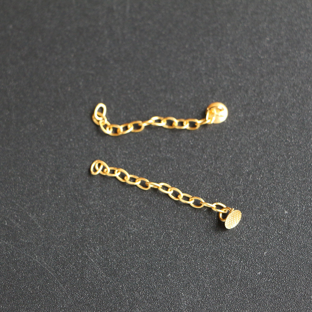 1 Pack Dental Orthodontic Button Chain Gold Round 2Pcs/pack