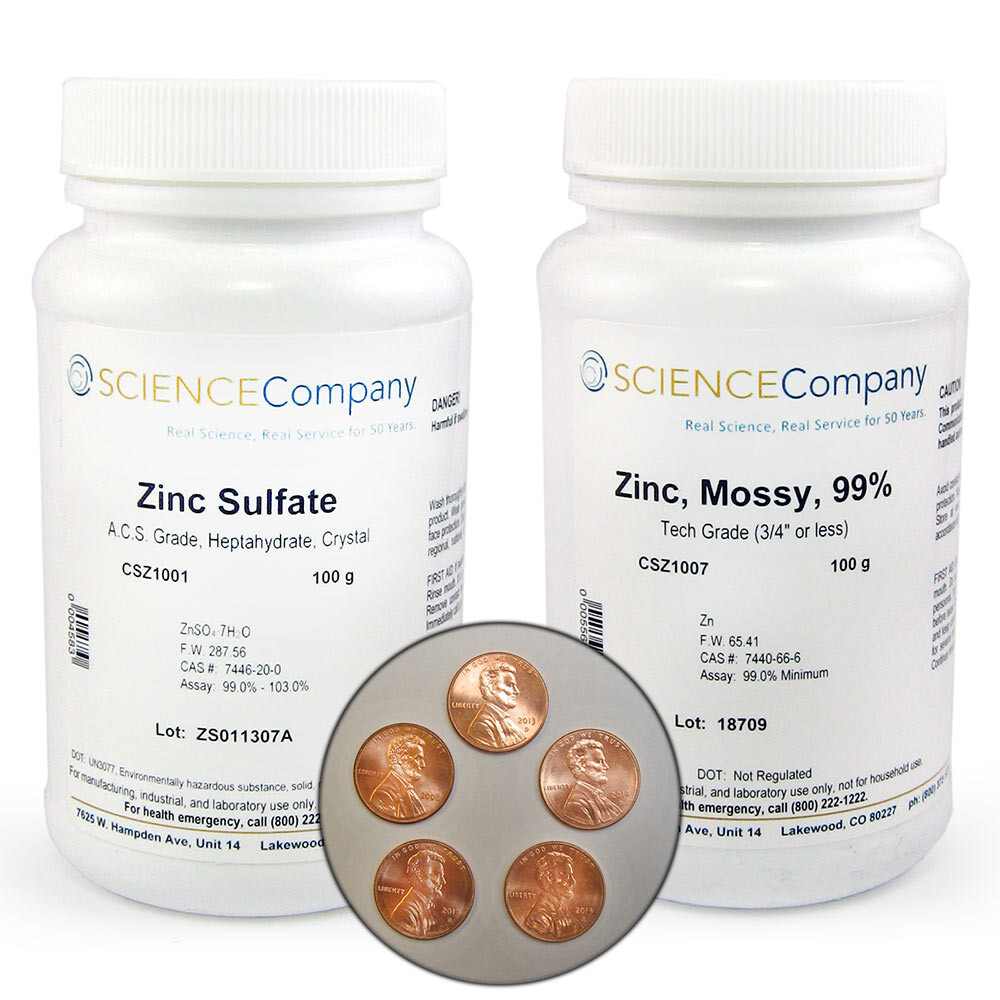 Penny to Gold and Silver Experiment, Zinc plating