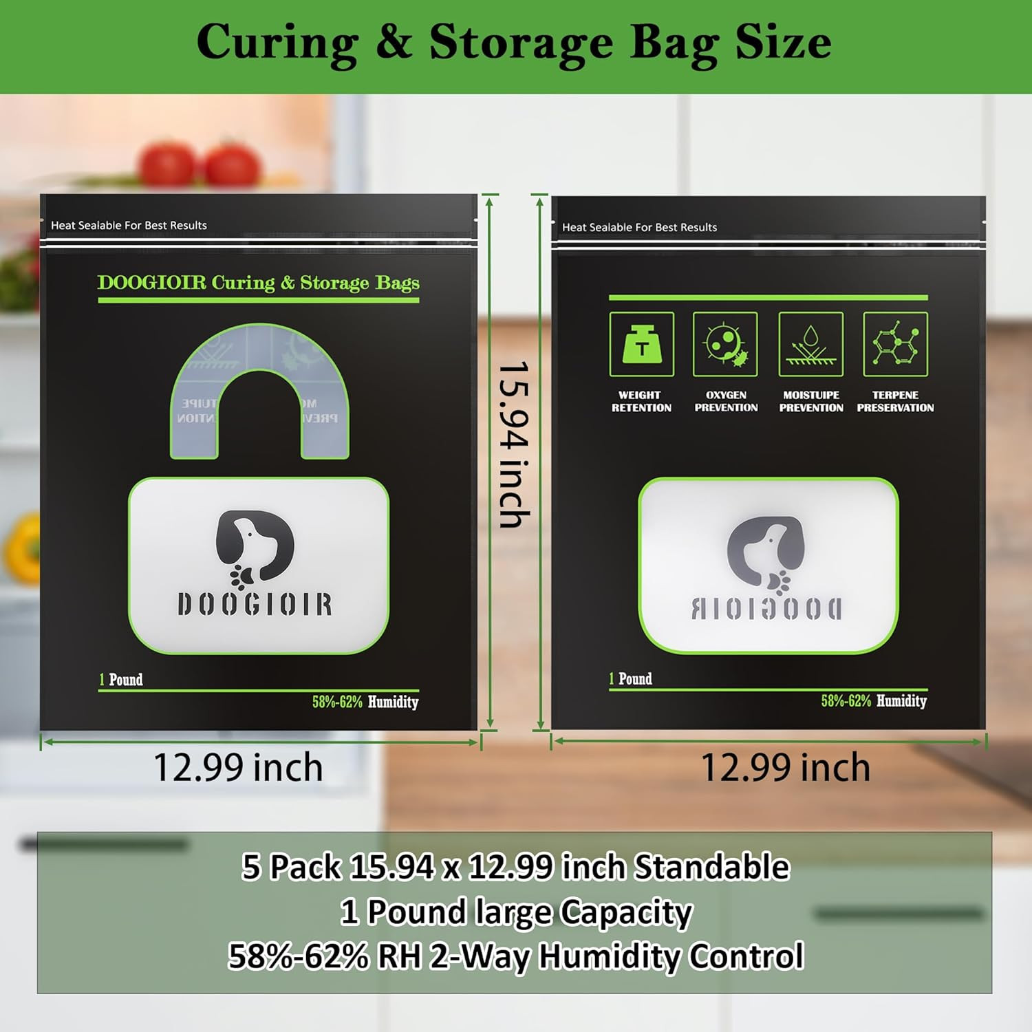 1 LB Curing & Storage Bags, Curing and Food Storage, Double-Tracked Zip Closure