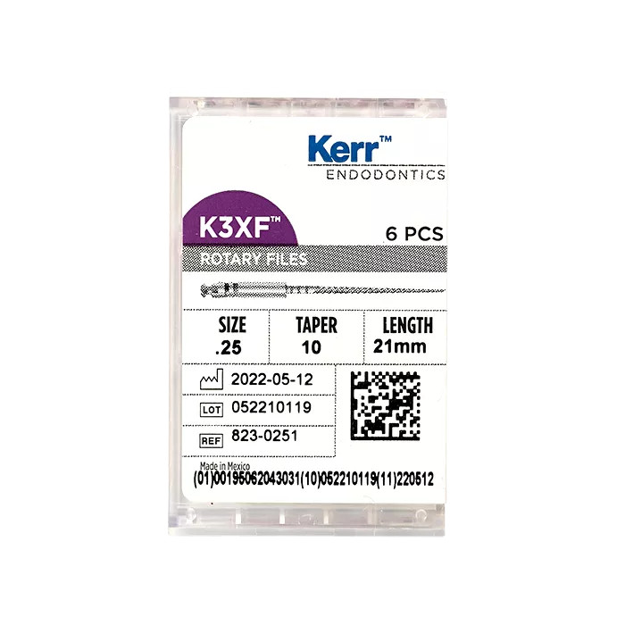 Kerr Endodontics K3XF .25/.10 NiTi Files (6 PER Pack)