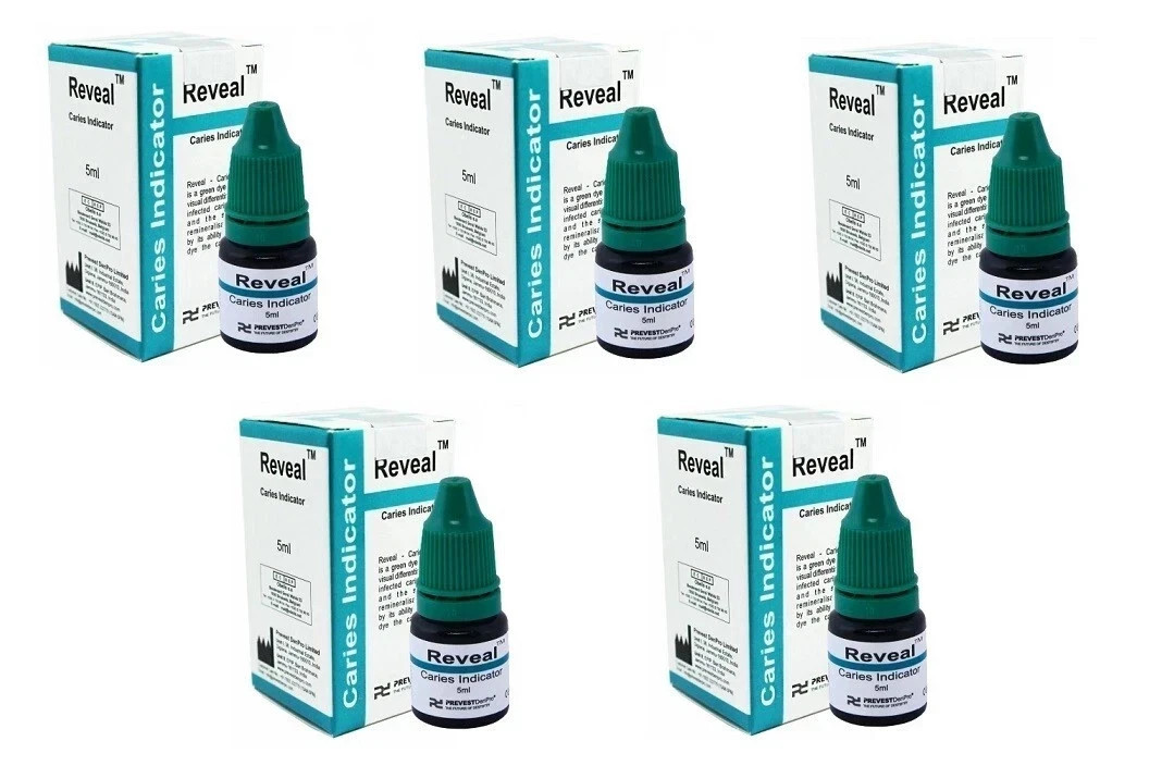 5 x Dental REVEAL 5ml Pack Caries Indicator Dye Dentin Caries Detector FAST SHIP