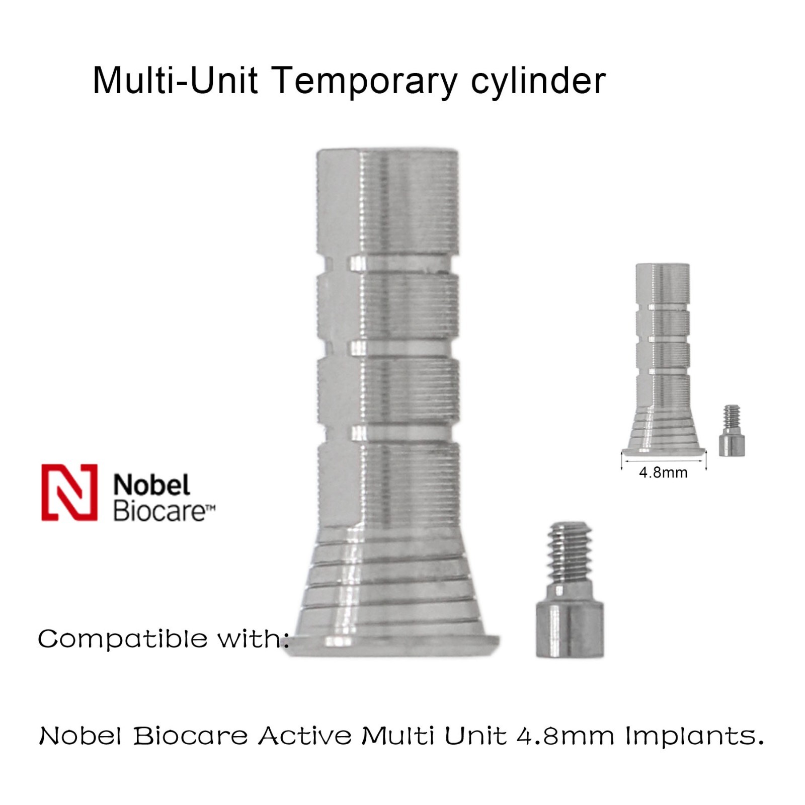 Multi-Unit Temporary cylinder conical abutment fits Hiossen/Nobel/Adin/Straumann