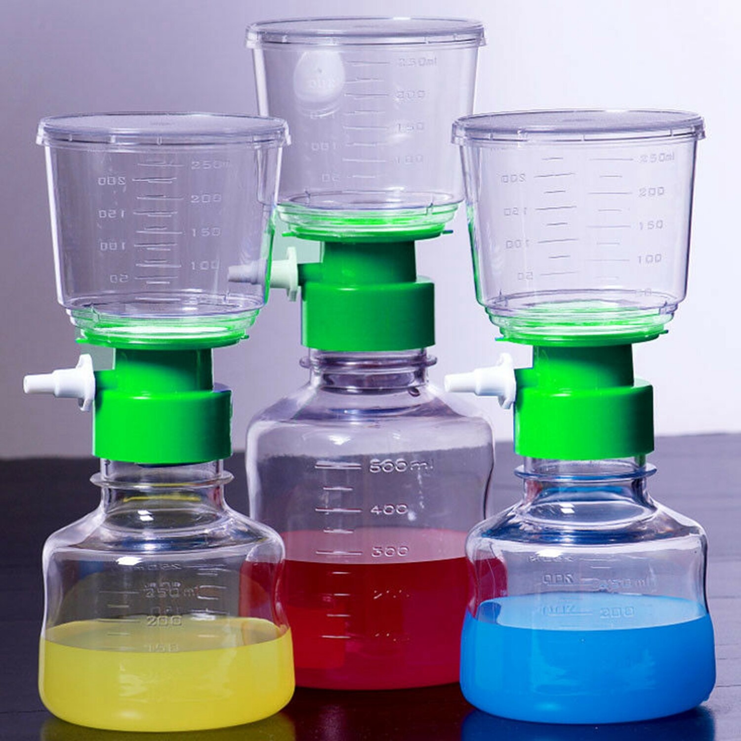 (4 Pack) Lab 250mL Disposable Sterile Vacuum Filter Bottle PES Membrane 0.22μm