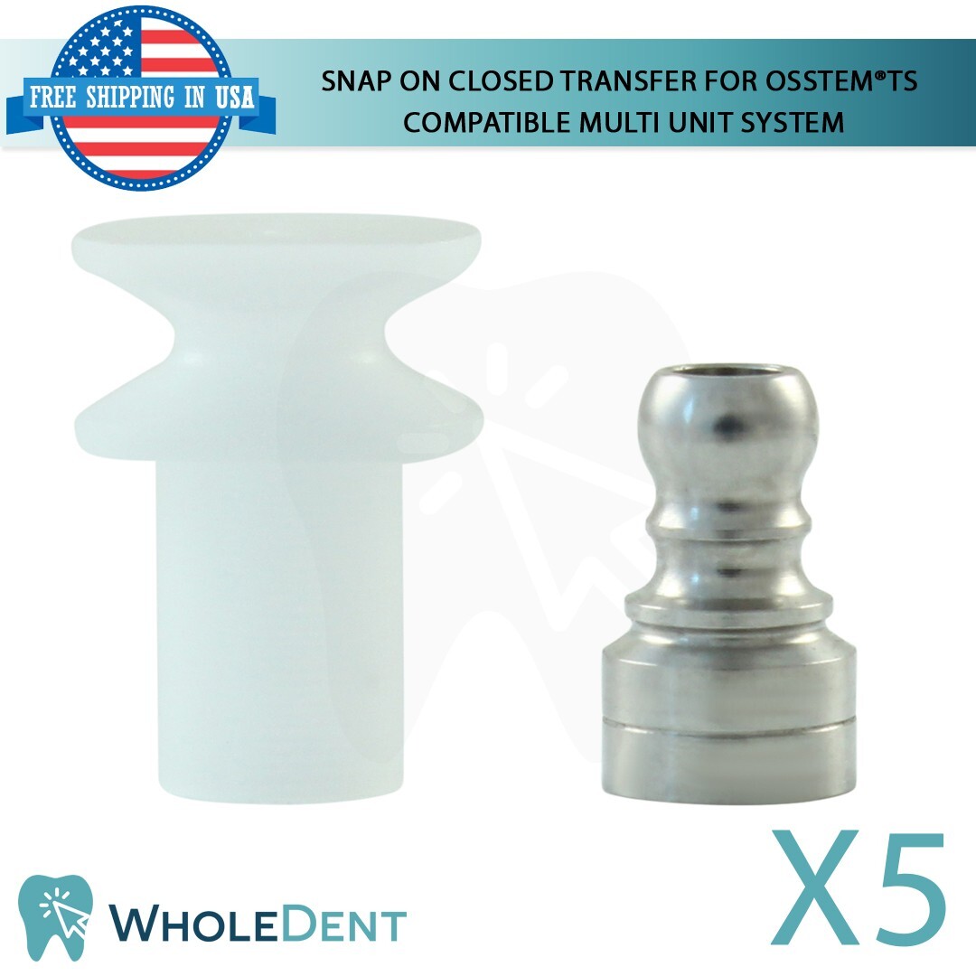 5x Dental Snap On Closed Transfer Multi Unit Prosthetic 0sstem® TS Compatible