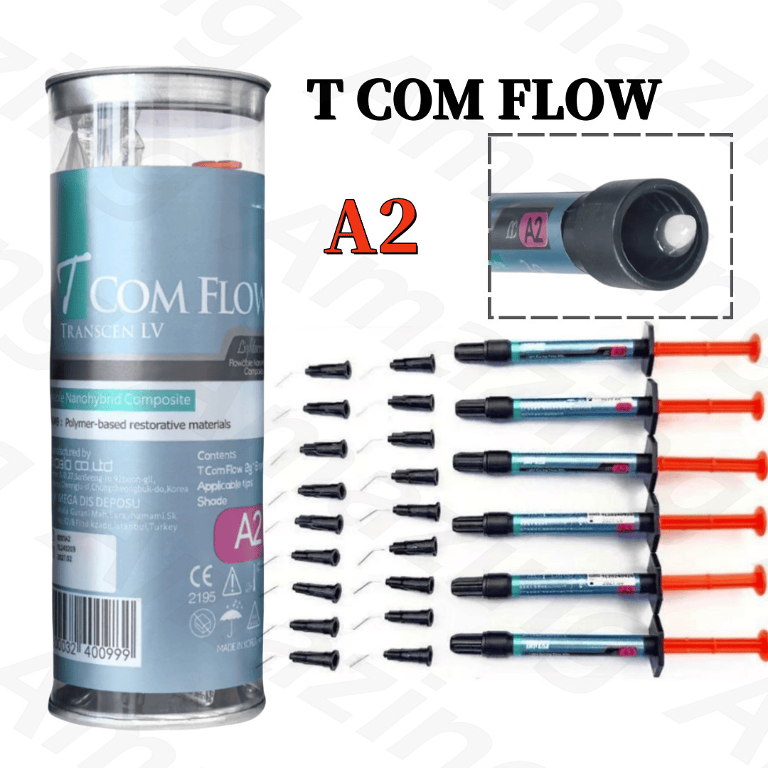 6Pcs Dental Composite Resin Flowable Light A2 Restorative T COM FLOW Nanohybrid