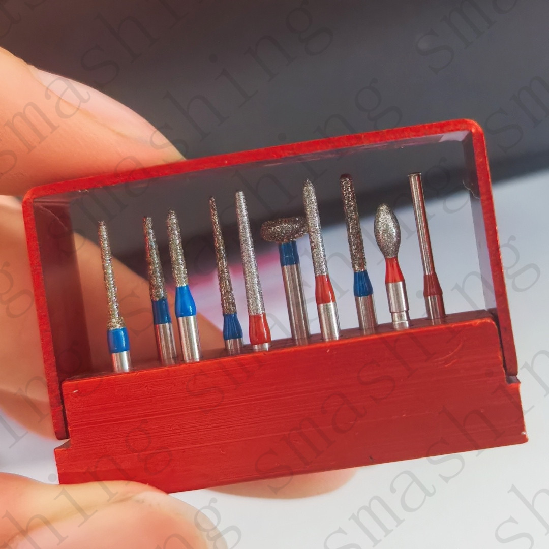 Dental Anterior Posterior Crown Bridge Preparation Diamond Burs Silver 10Pcs/Kit