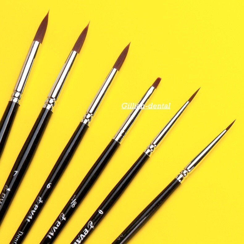 6pcs Dental Porcelain Brush Pen Glaze Ceramic Brush Pen Dental Technician Tools