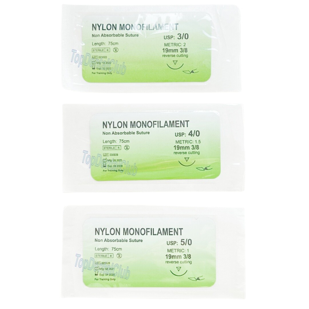 200Pcs Dental Practise Sutures Reverse Suture Metric 1.5 Nylon Monofilament