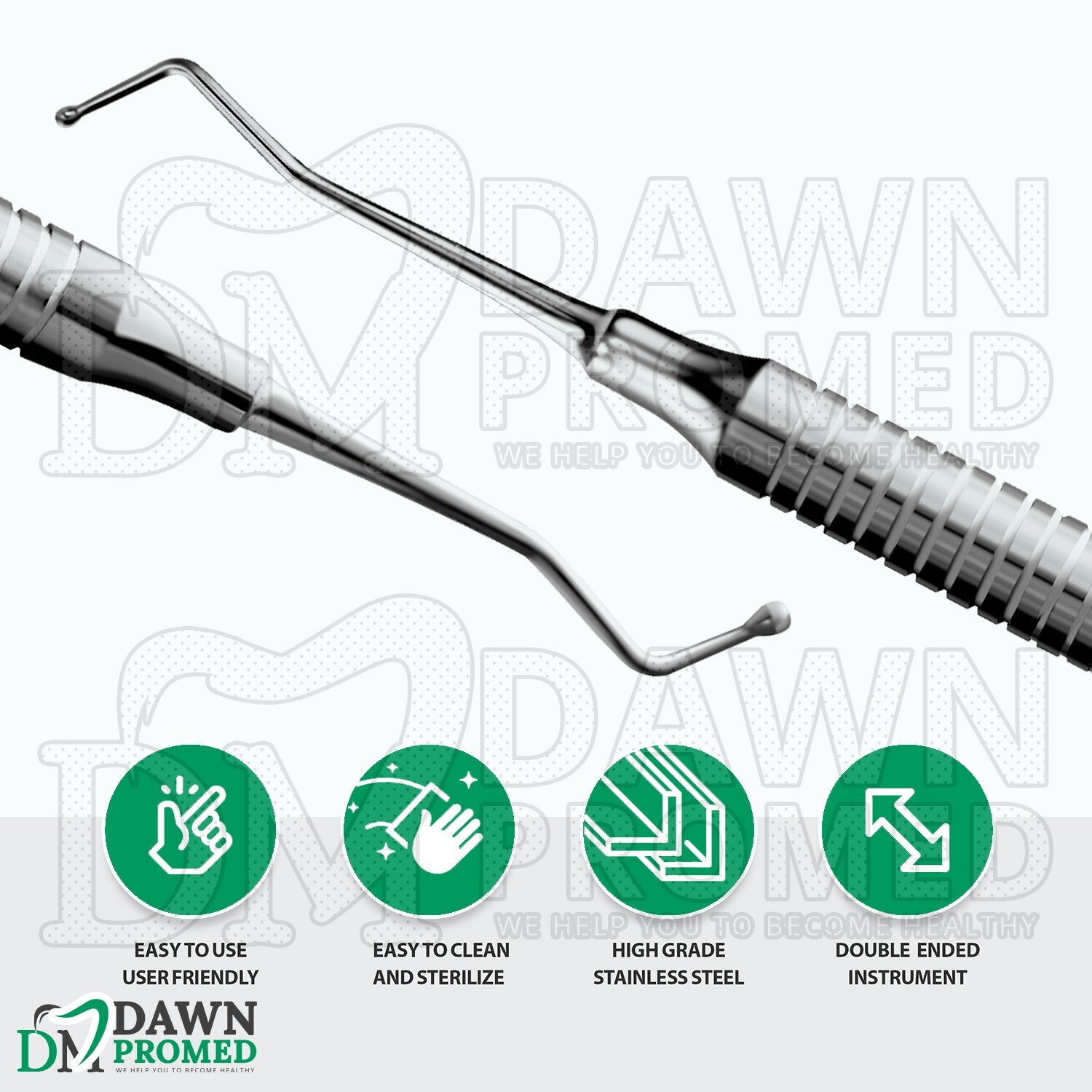 3 Pcs Dental Ball Burnisher Double Ended 1mm-2mm Restorative Amalgam Filling Set