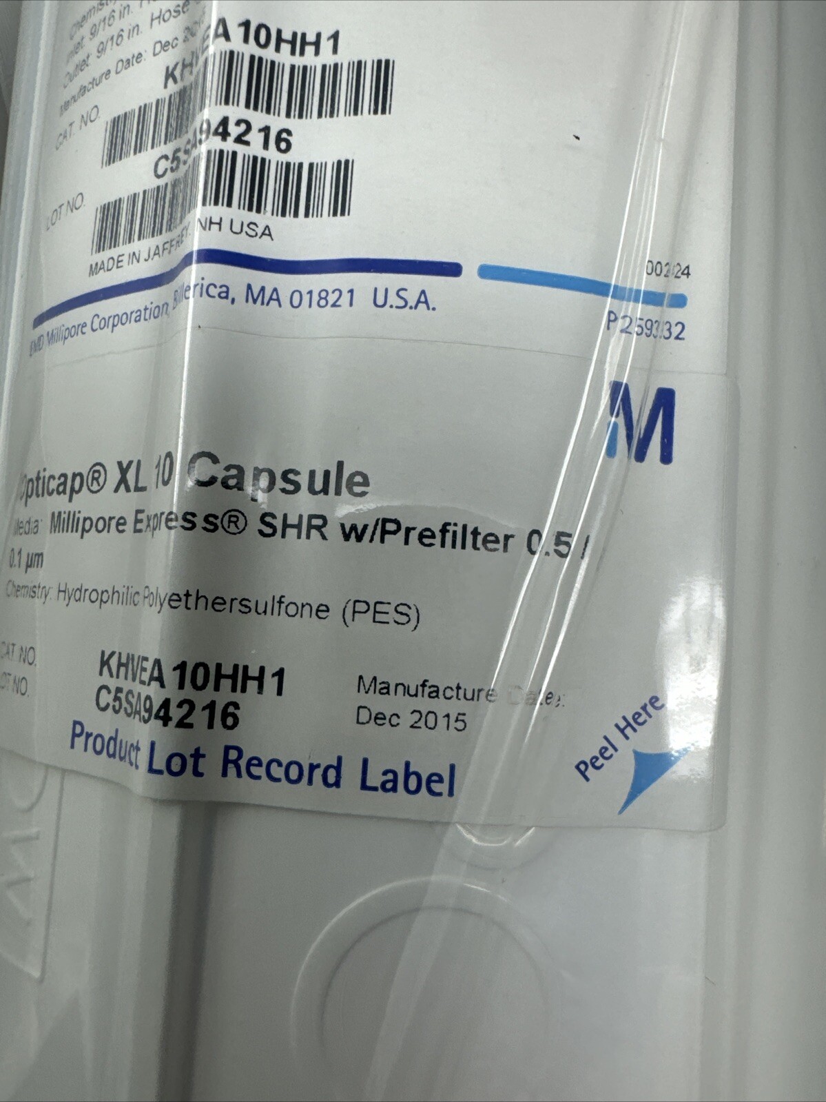 MILLIPORE Opticap 0.5/ 0.1 UM MILLAPORE EXPRESS XL 10 Capsule Filter KHVEA10HH1