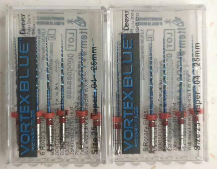 .04 Dentsply Tulsa Dental Vortex Blue Taper rotary files 21mm or 25mm 6files/pk