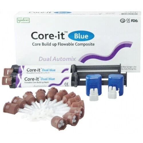 New Dental Spident Core it Blue – Dual Syringe Pack 10 gm X 2 Free II Ship