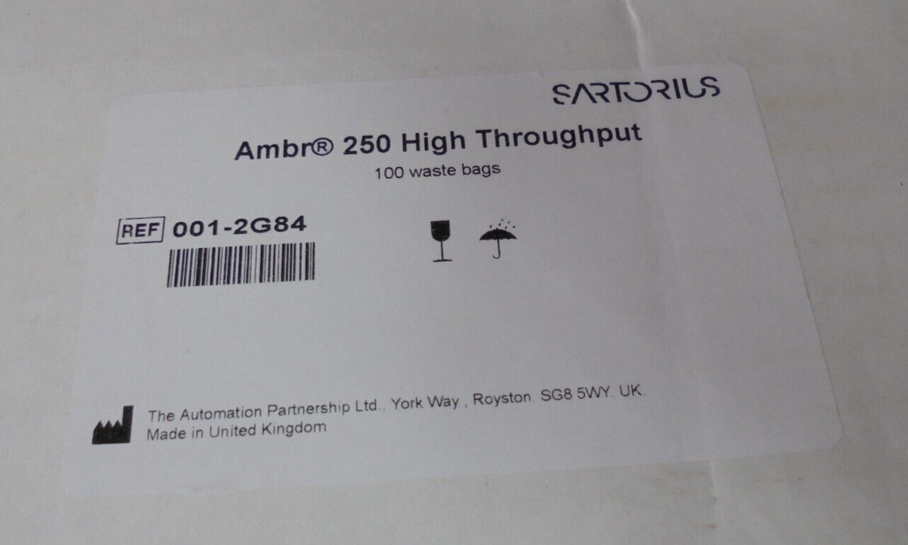 Sartorius 001-2G84 Ambr 250 High Throughput 100 Waste Bags