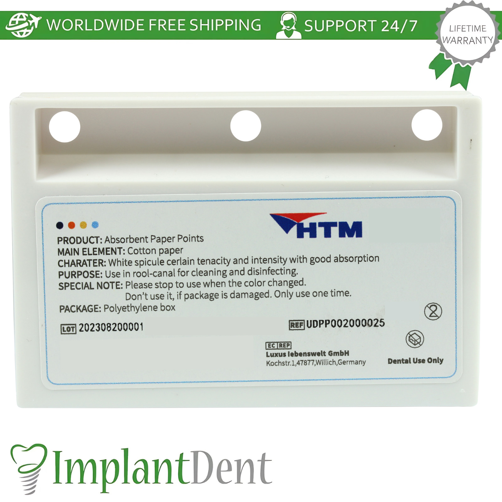 5x Dental Absorbent Paper Points 2% – 200pcs/Pack Fast Drying R0ot Canal Prep