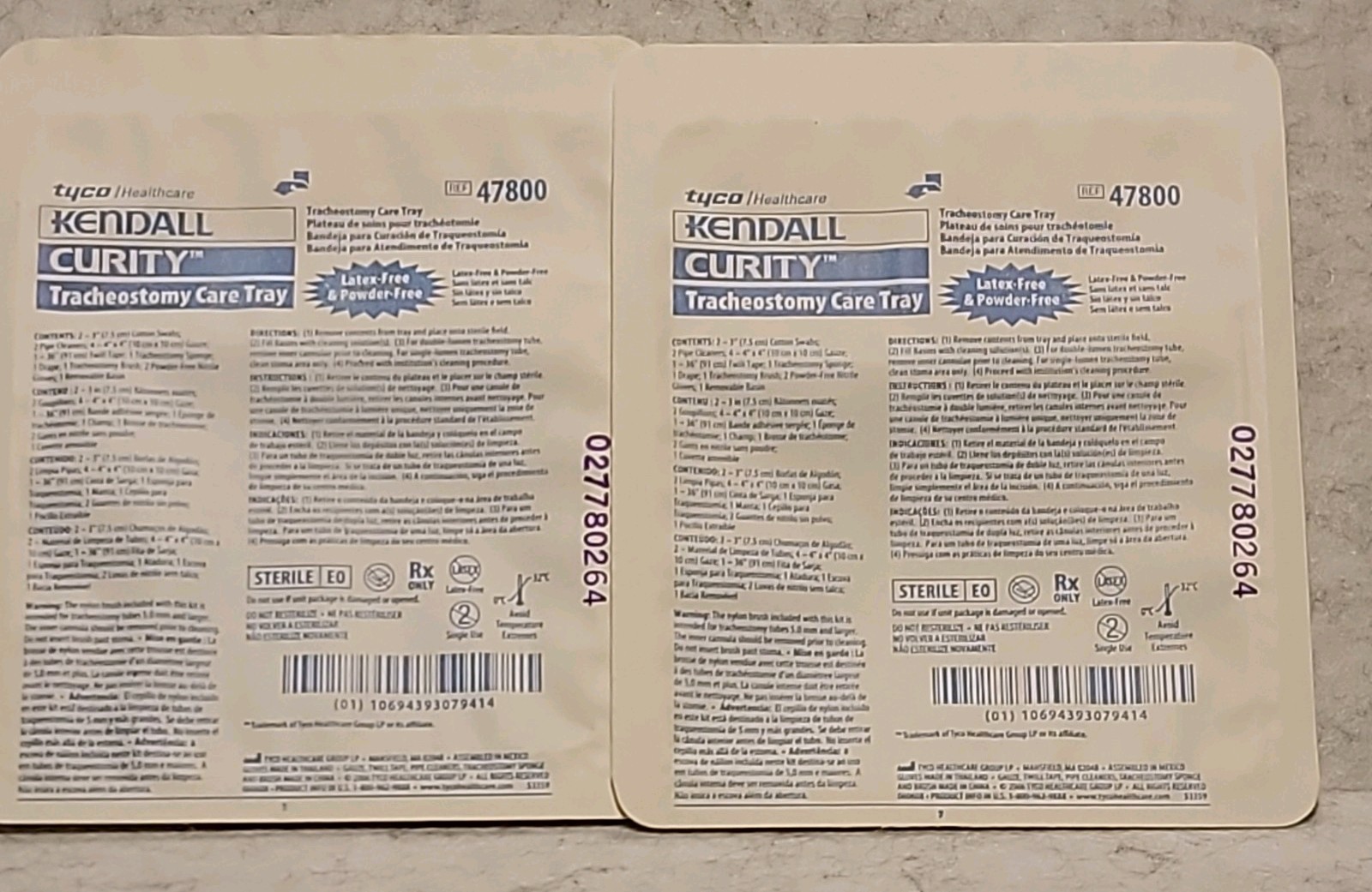 Kendall Curity Tracheostomy Care Tray 47800 Latex-Free Powder-Free Lot of 3
