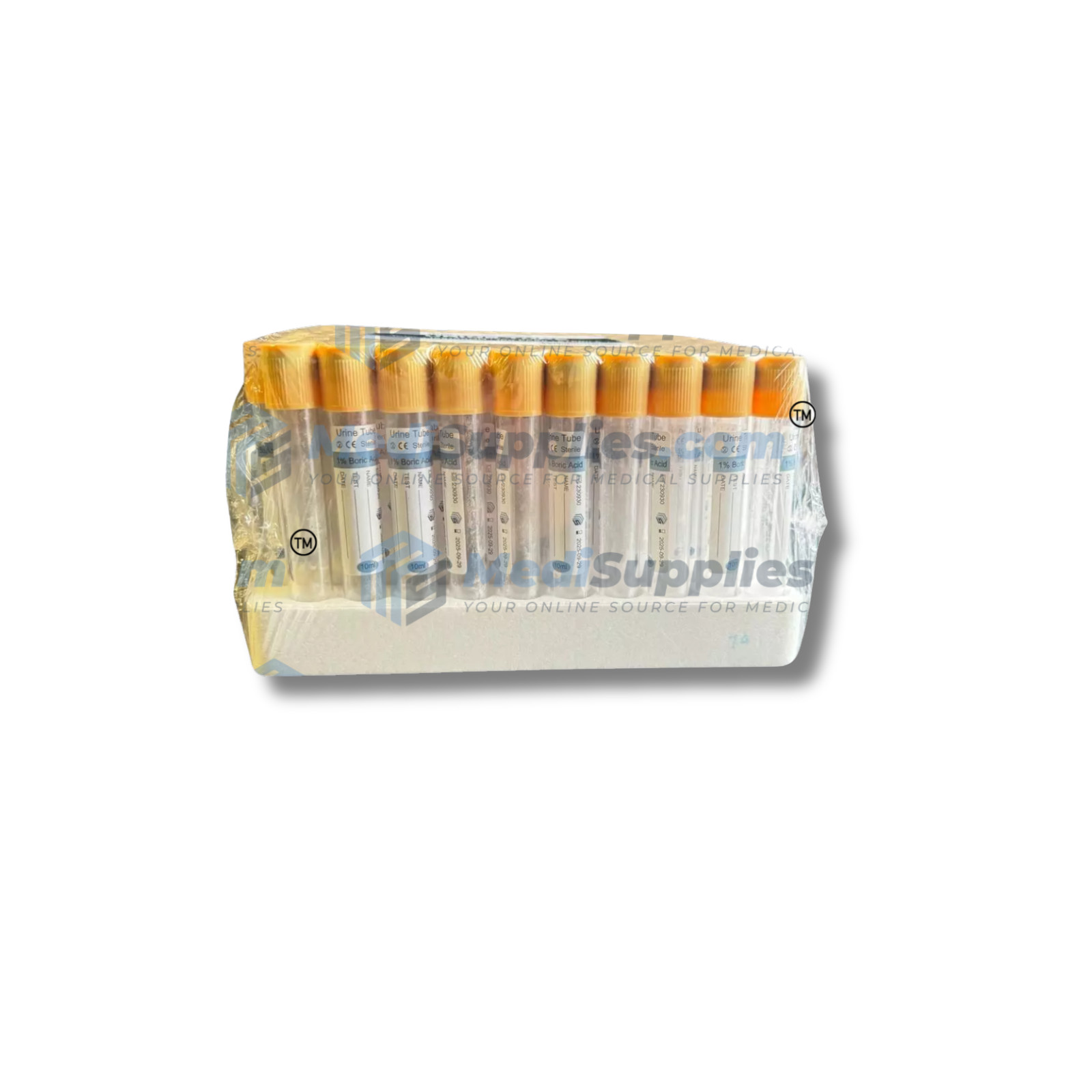 VACUUM URINE TUBE, YELLOW CAP, 10mL, 16*100MM EXP 9/28