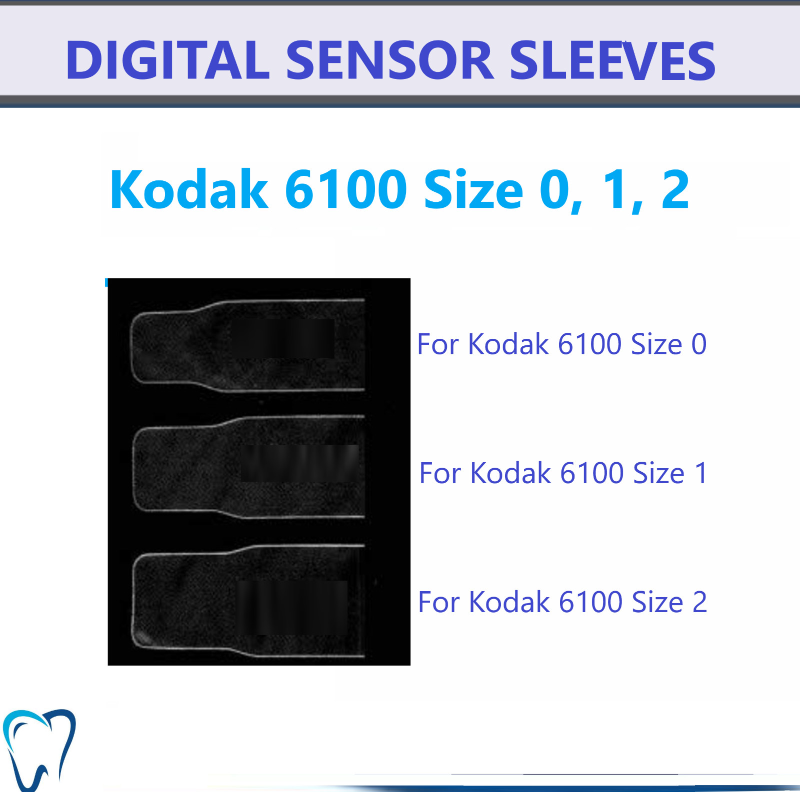 Dental Digital X-Ray Sensor Sleeve Sensor Cover For Kodak 6100 Size 0, 1, 2,