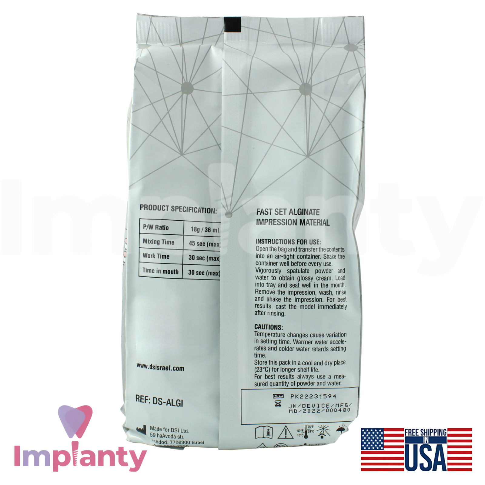 AIginate Material Fast Set Powder 450g For High Precision Elastic Impressions