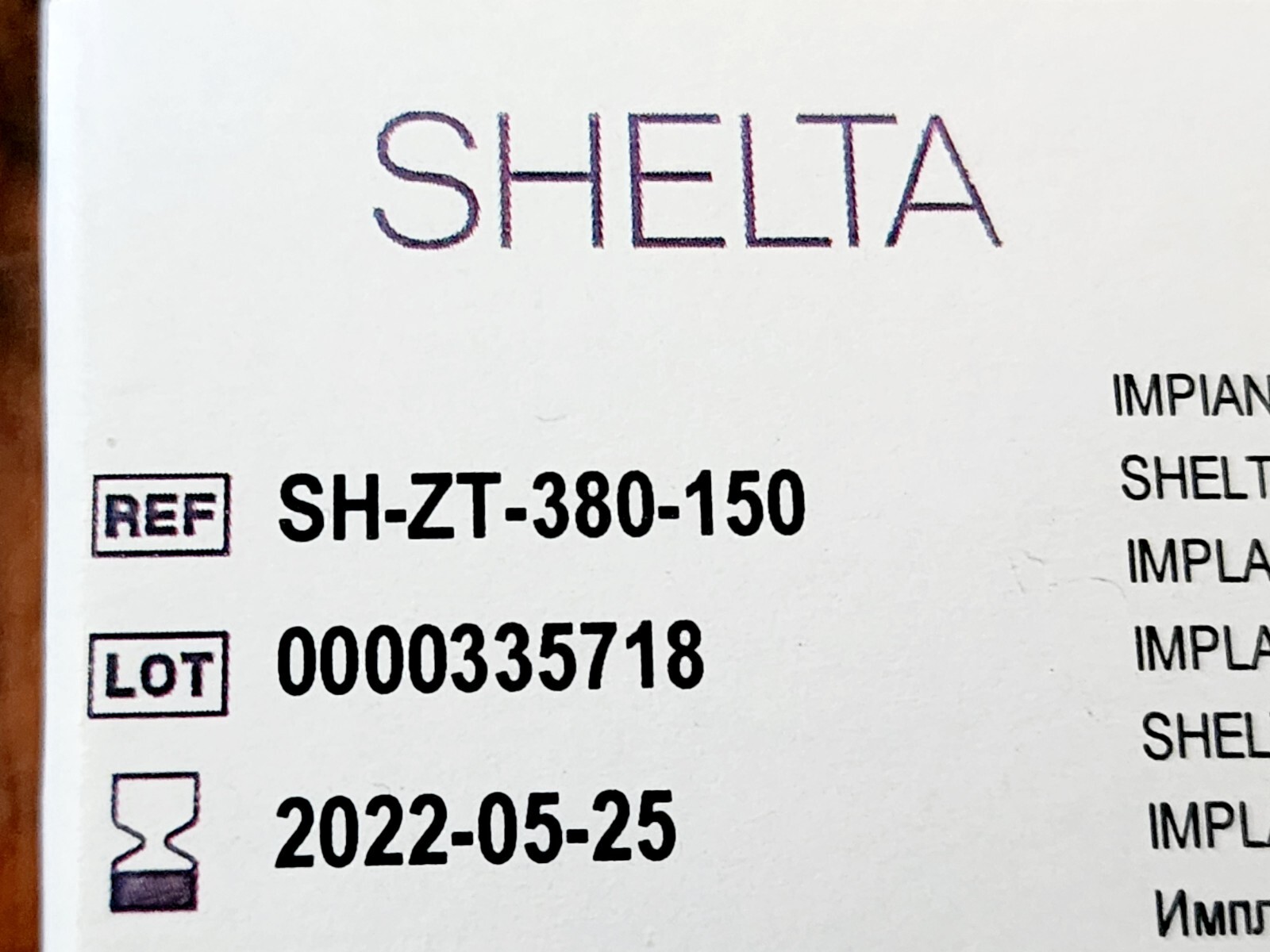 Lot of 2- Shelta SH-ZT-380-150 3.8 x 15 Implant