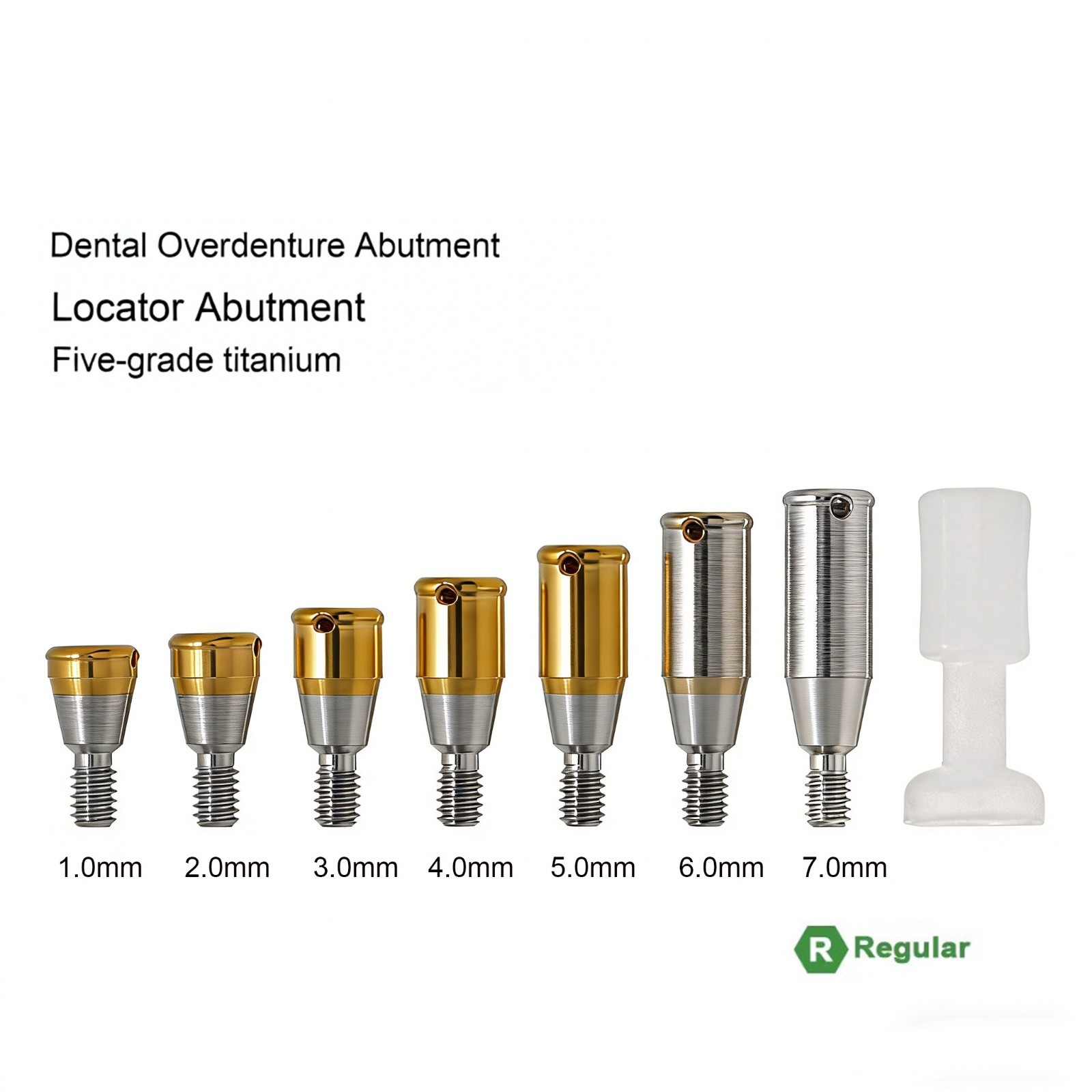 Locator Overdenture Abutment Mini/Regular 3.5/4.0/4.5mm Int Hex Fits Hiossen ET
