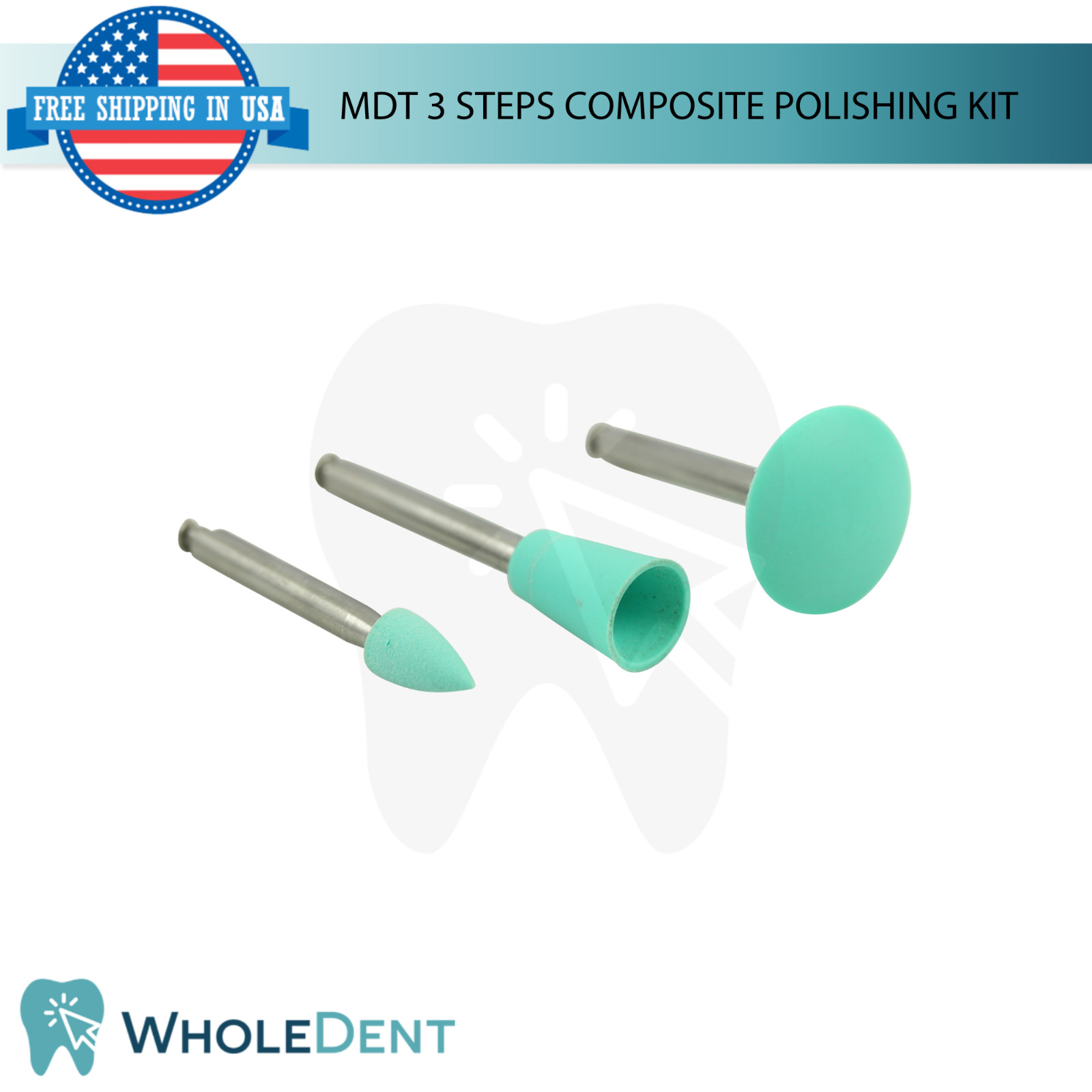 MDT 3 Steps Composite Polishing Kit High-Gloss Finish Dental Restorations