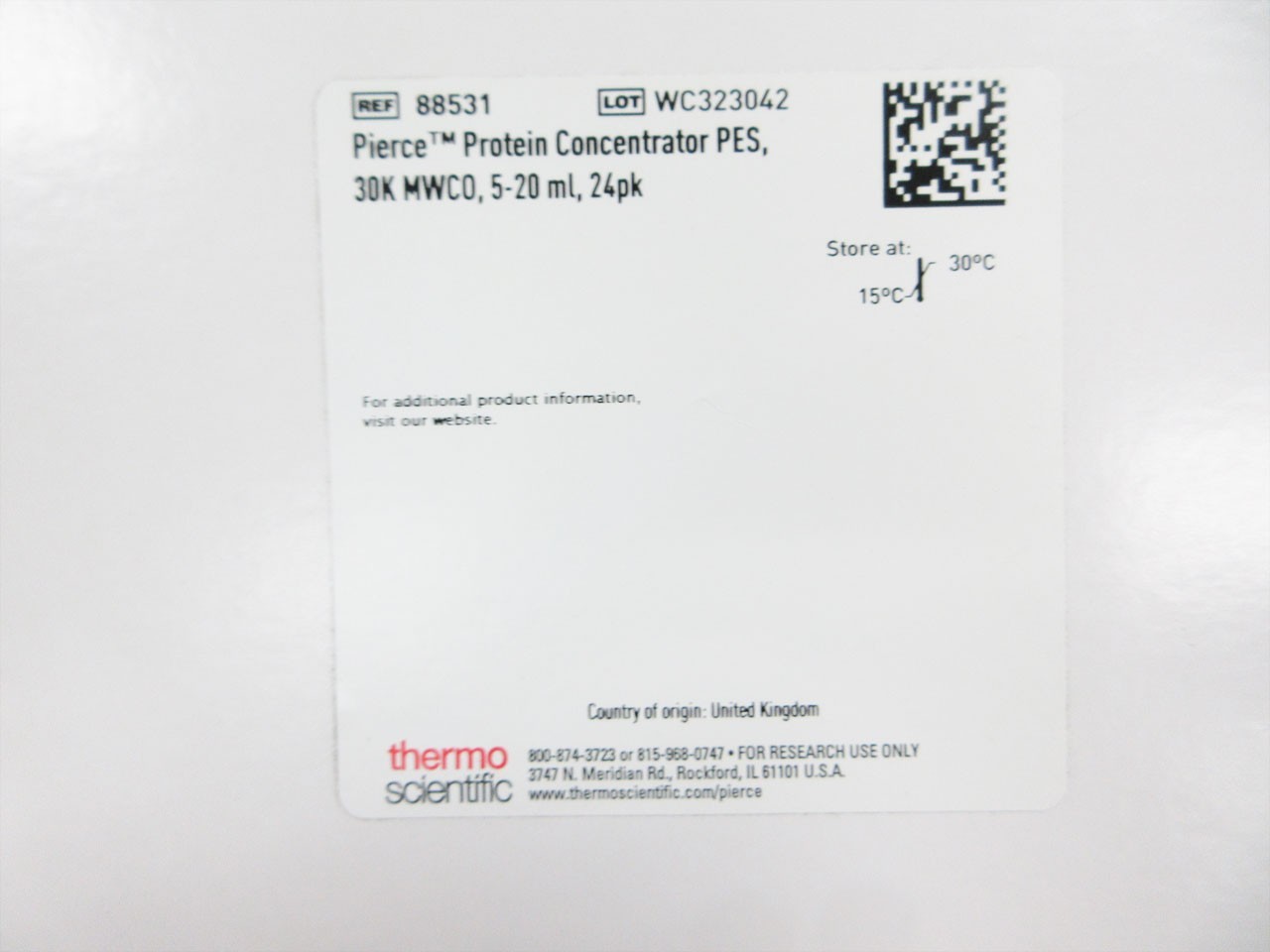 BOX (24) THERMO SCIENTIFIC 88531 PIERCE PROTEIN CONCENTRATORS PES, 30K MWCO