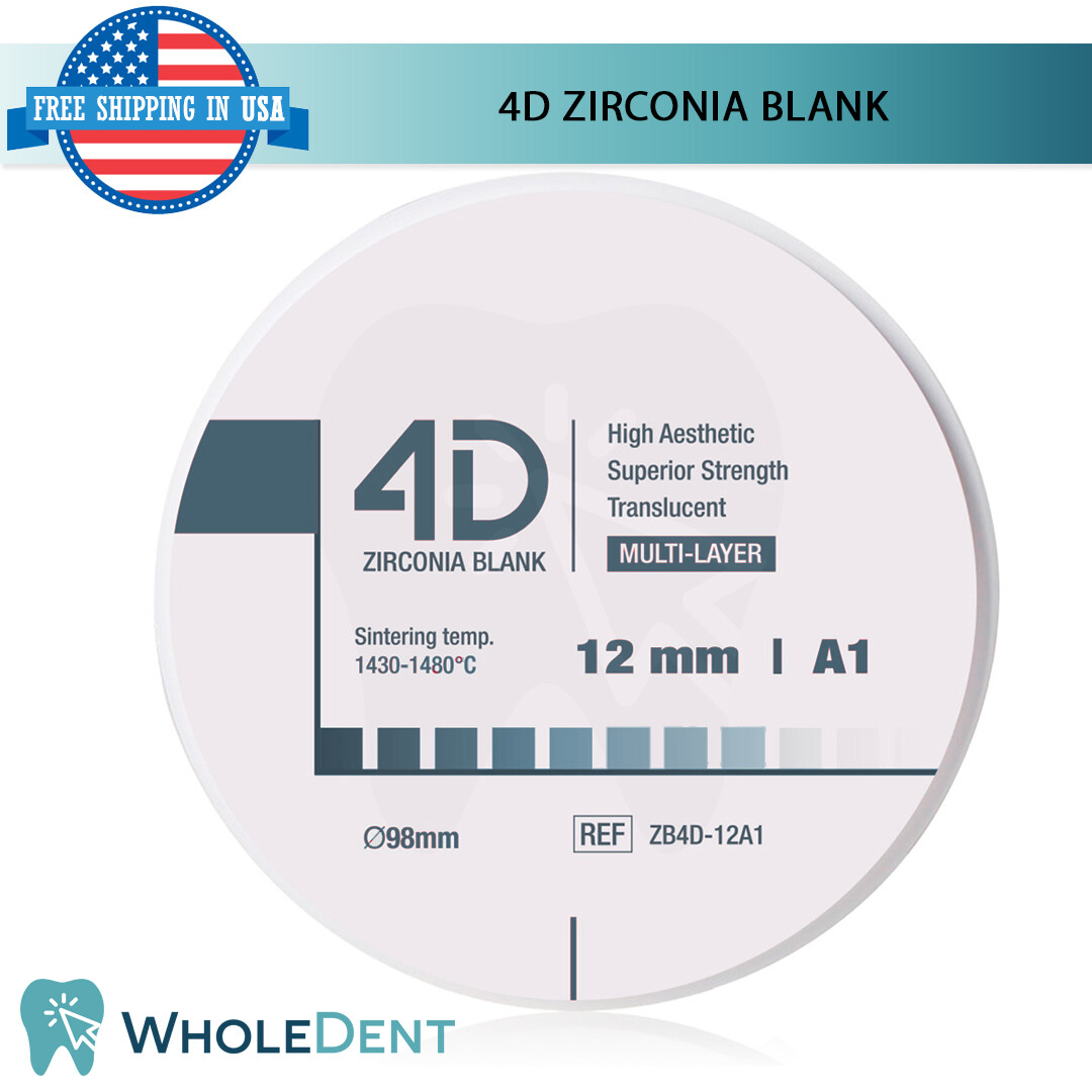 4D Zirconia Blank Dental Lab Multilayer Zirconium Aesthetic Restoration Shades