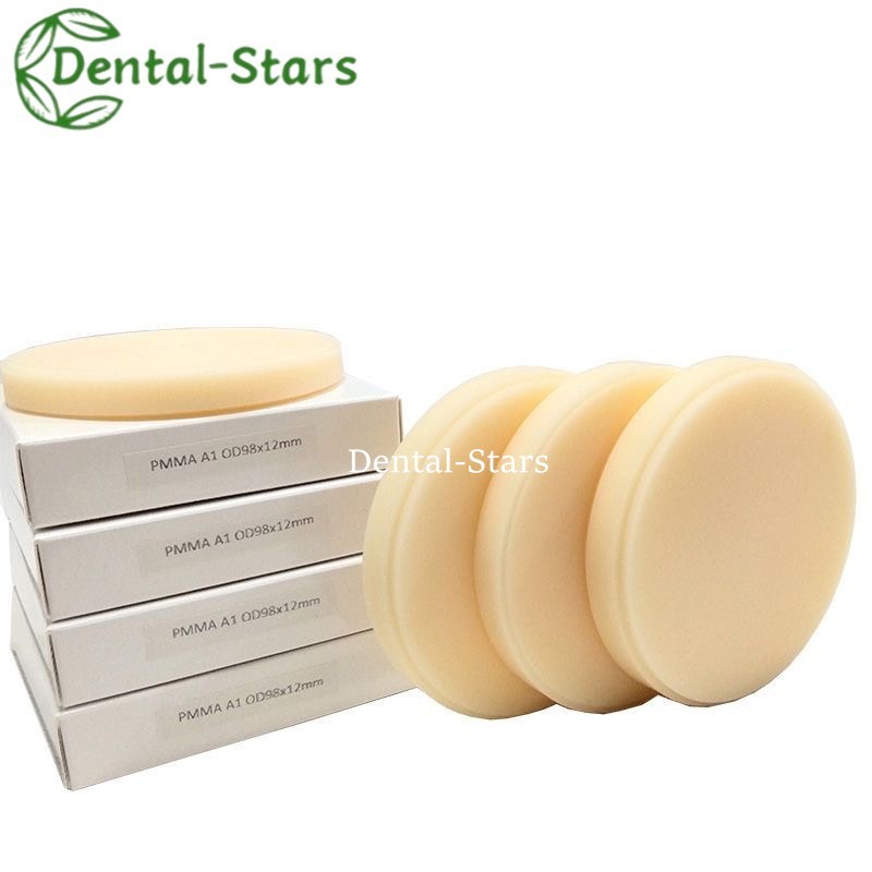 98mm Dental Multilayer Pmma Block Round Resin Disc Thick 12-25mm A1/A2/A3 Colors
