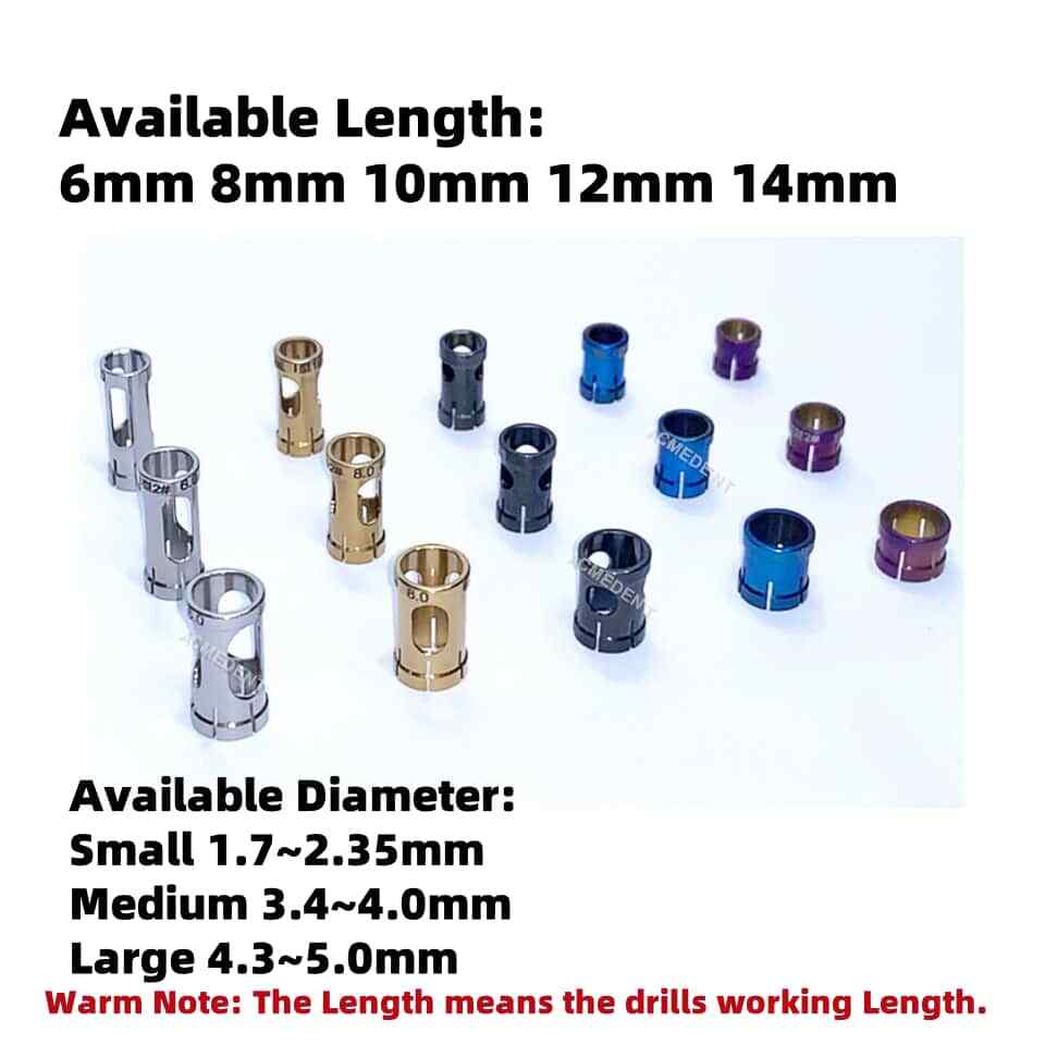 Dental Guide Stopper Sleeve Guided Drill Safety Depth Stop Drills DEN