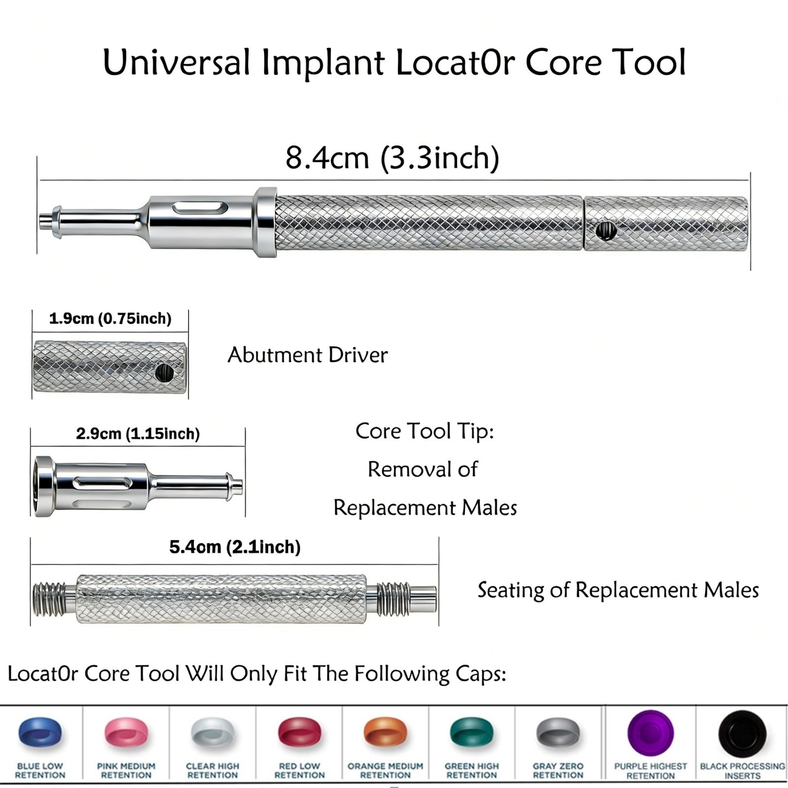 US Dental 3 in 1 Locator Core Tool Legacy Locater Multi-Function Tool Universal