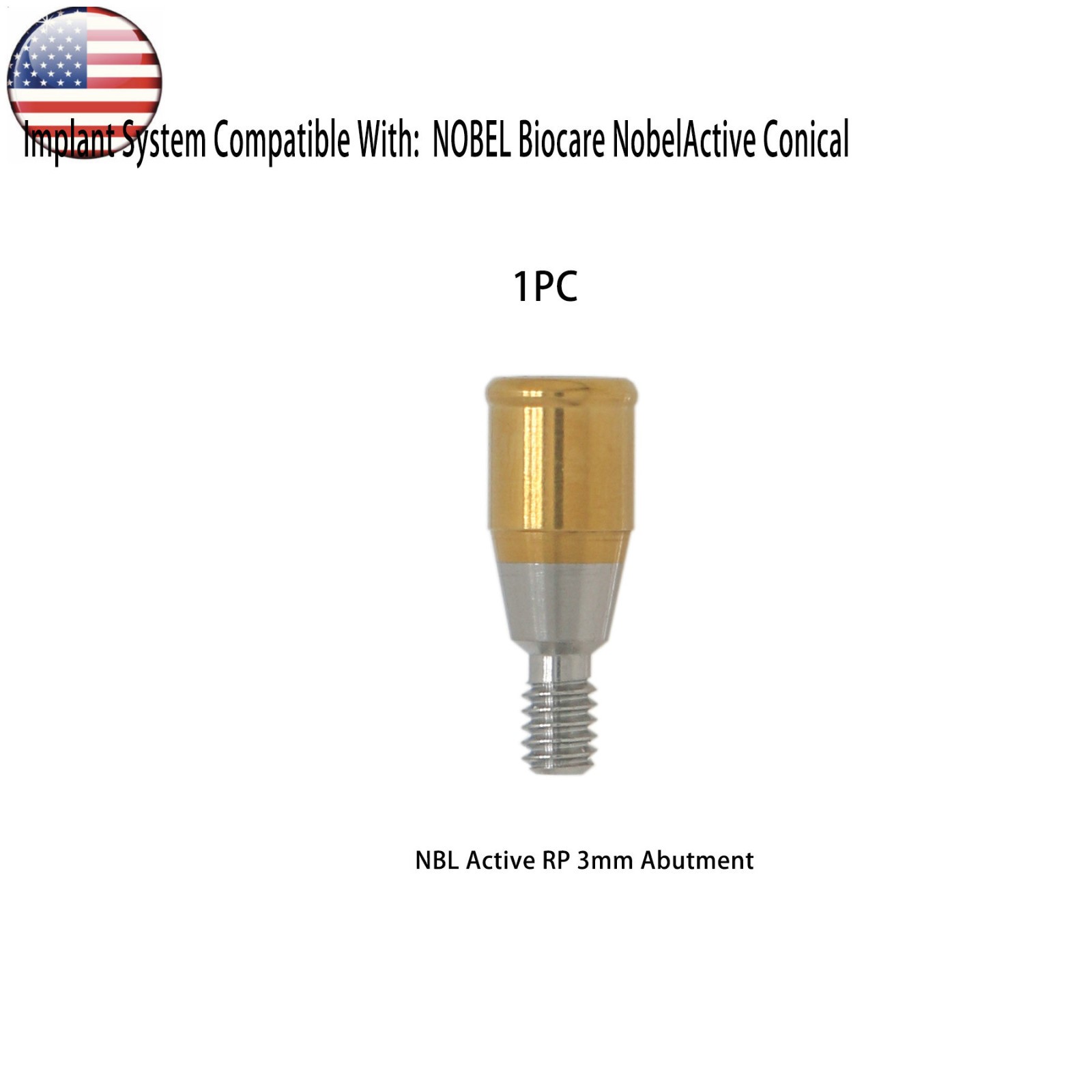 US Dental Locator Abutments for Nobel Active Conical RP NA451/2/3/4/5mm Height