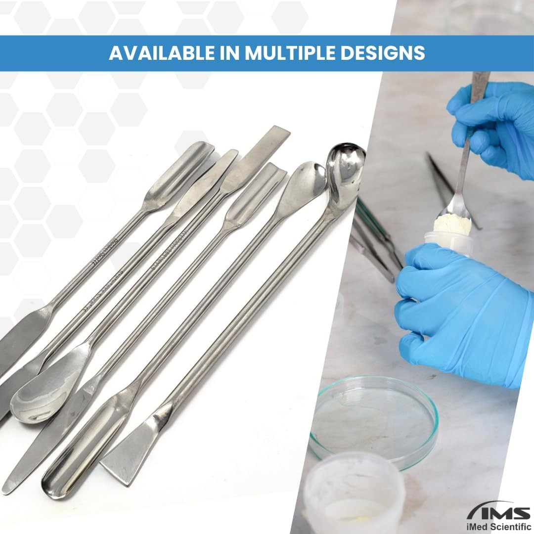 6Pcs Lab Spatulas 2-in-1 Micro Round/Tapered Arrow Stainless Streel Samplers 9″
