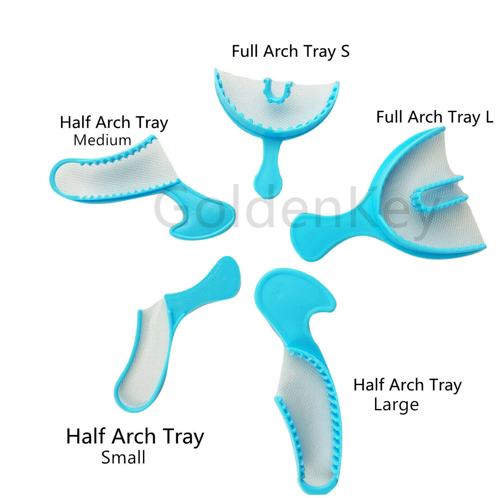 Dental Disposable Trays Impression Bite Registration White Blue Tray Net Mesh