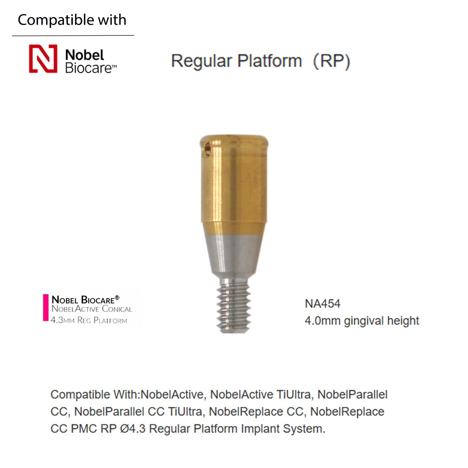 Nobel Biocare Locator abutment NP/RP conical Connection 1-5.0mm overdenture Fits