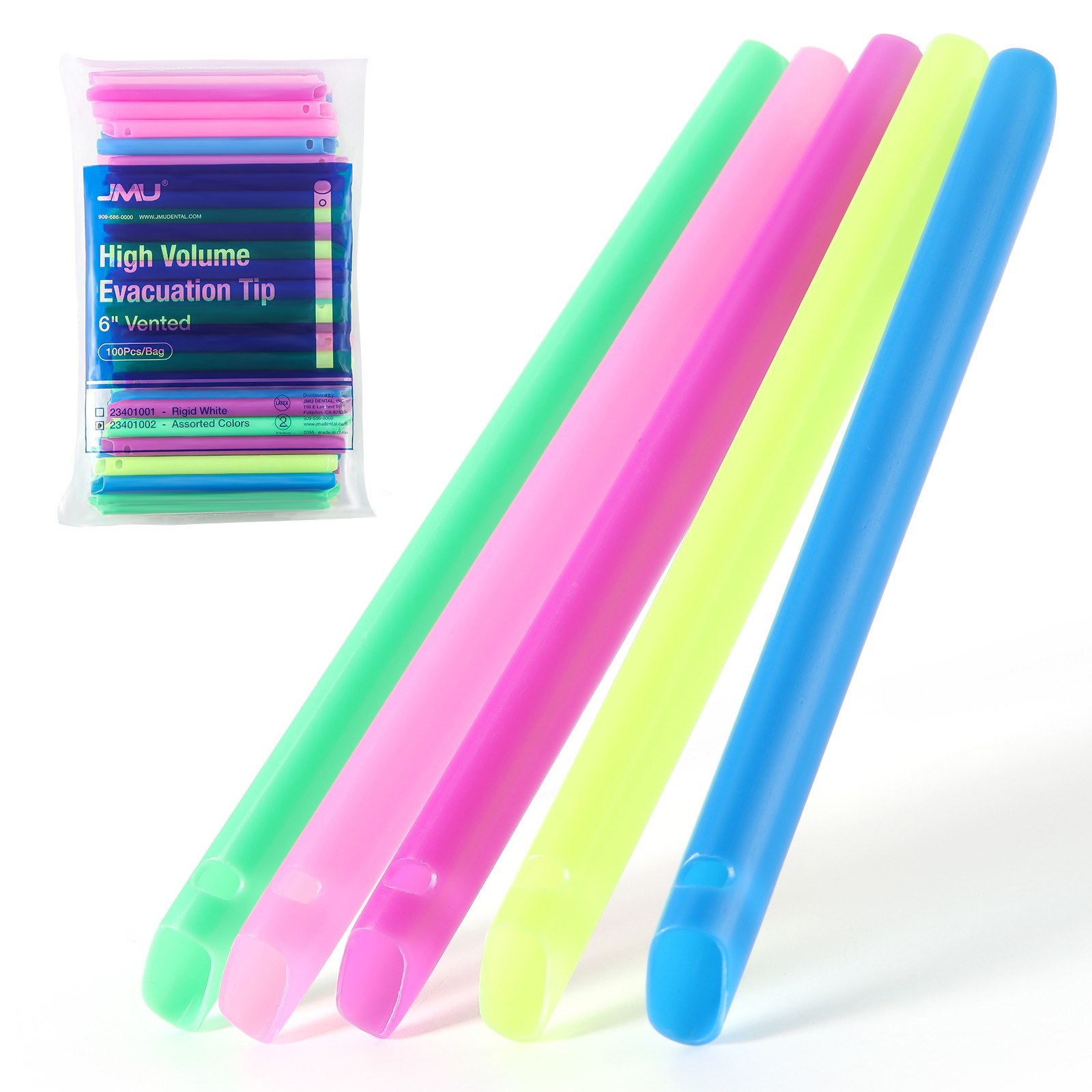 JMU Dental Vented High Volume Evacuation Disposable HVE Tips 100Pcs/Pk