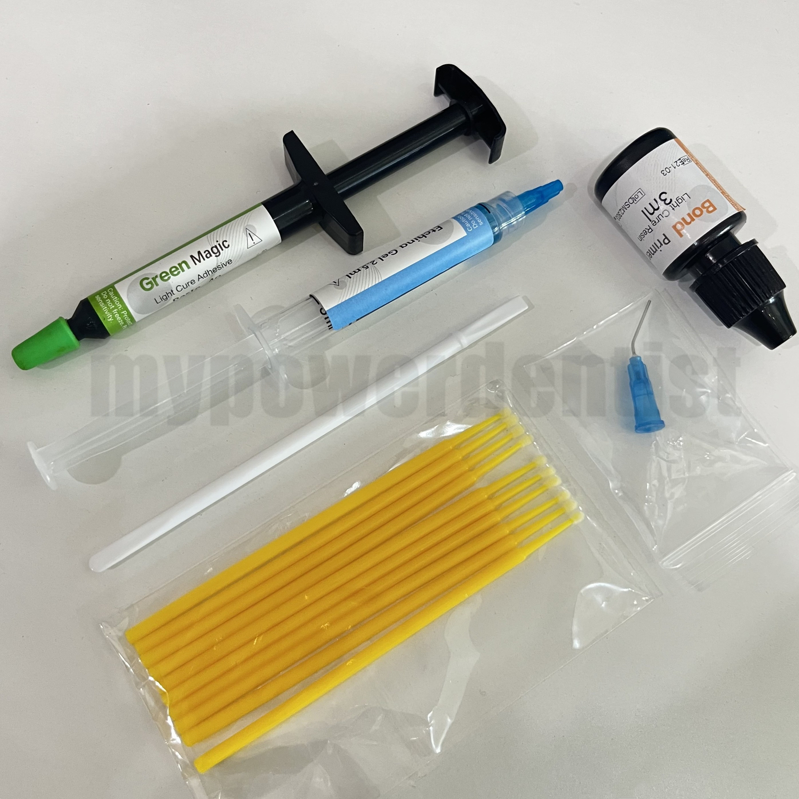 Dental Green Magic Adhesive Light Cure Paste Primer Etching Gel Large/Small Kit