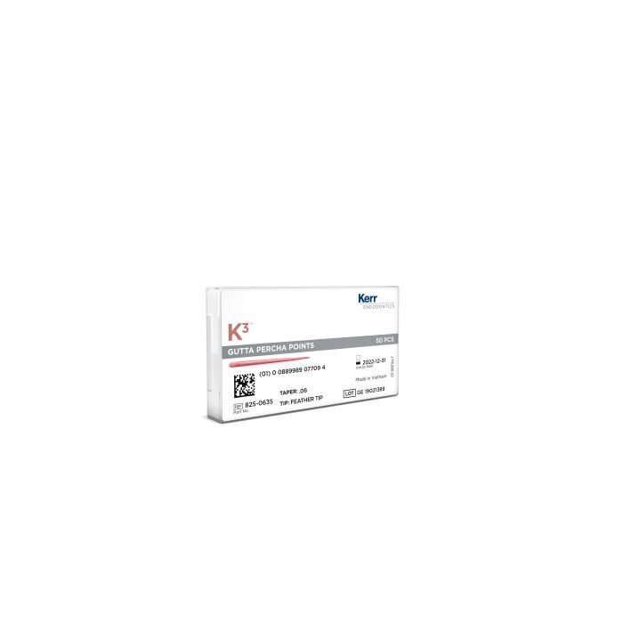 Endodontics Obturation K3 Gutta Percha .40 Assorted By Kerr (50/Pack)