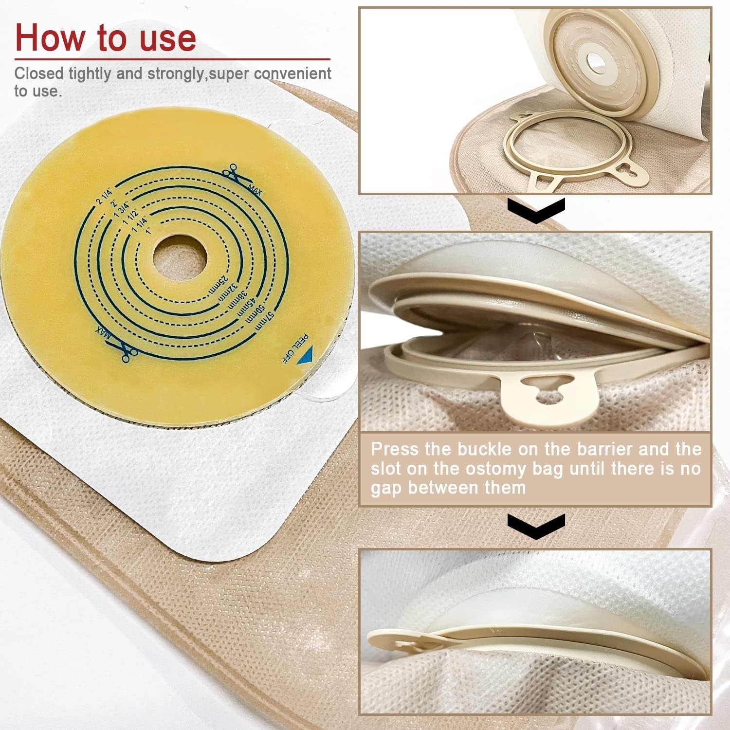 Carbou 21 PCS Ostomy Supplies Colostomy Bags Two Piece 12 Inch (Pack of 21)