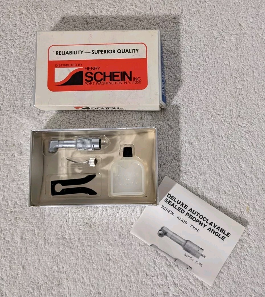 Vintage Henry Schein Deluxe Autoclaveable Sealed Prophy Angle Seal-Tite Screw